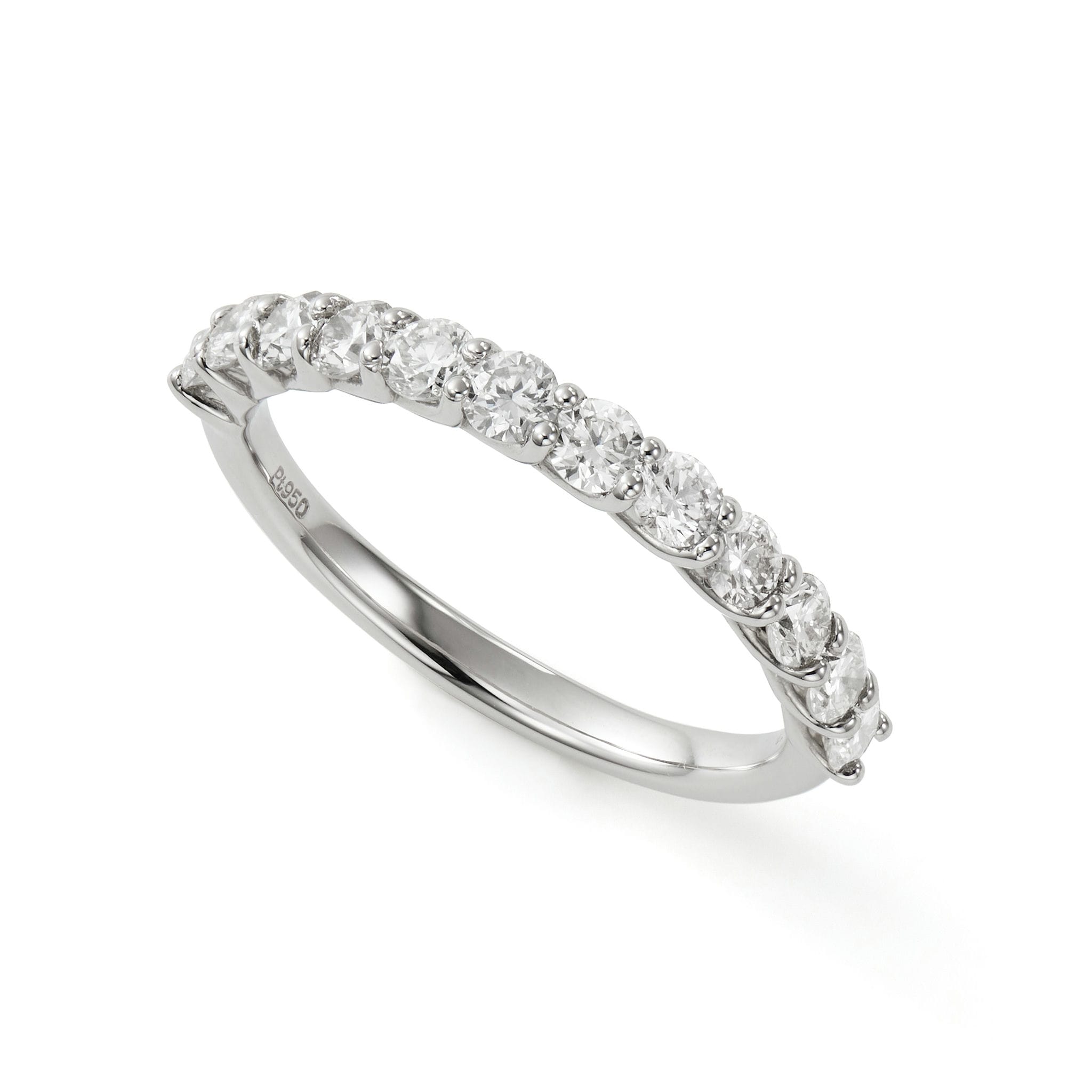 【価格改定対象品】ダイヤモンド 計0.75ct Pt950 リング エタニティリング 定番の ハーフエタ ダイヤ プラチナ ARP005P