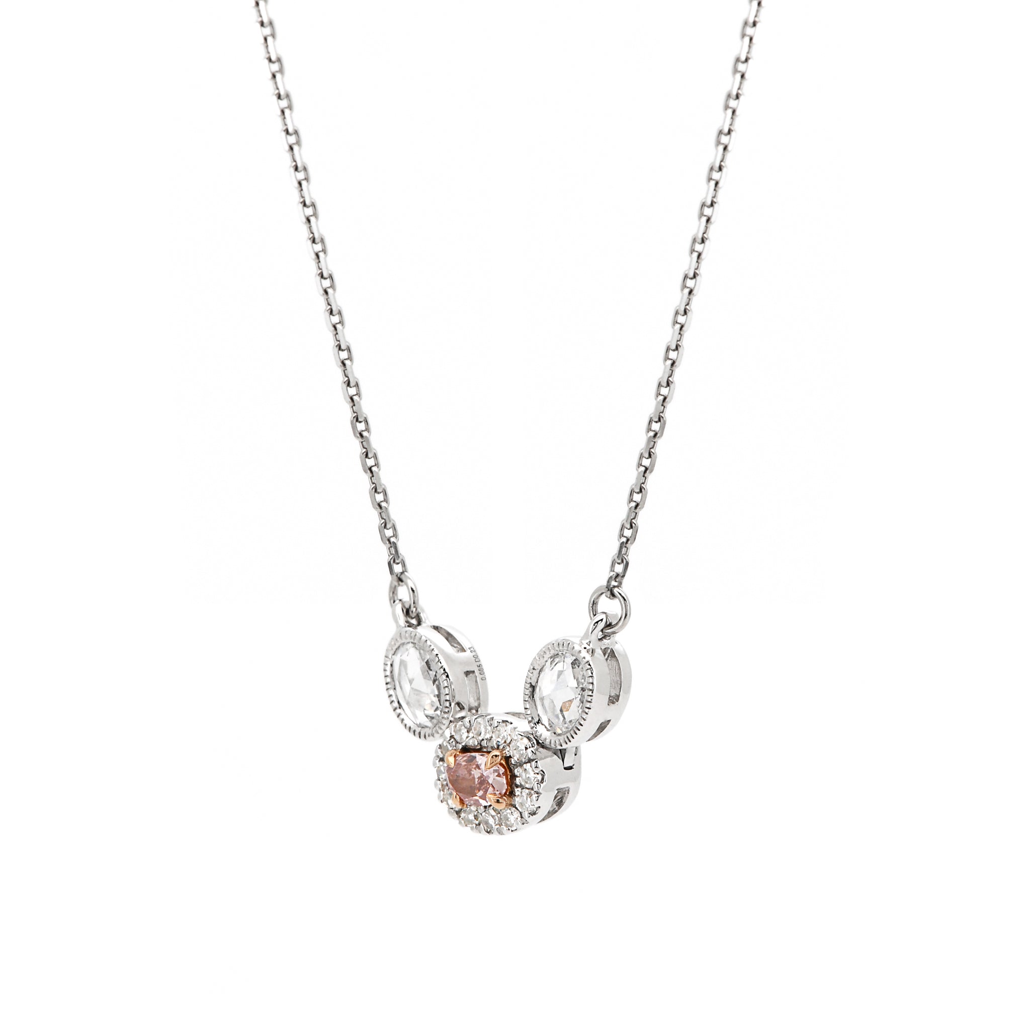 【1点もの・鑑定書付き】天然 ピンクダイヤモンド ネックレス FANCY DEEP ORANGY PINK Pt950 プラチナ A22003422085