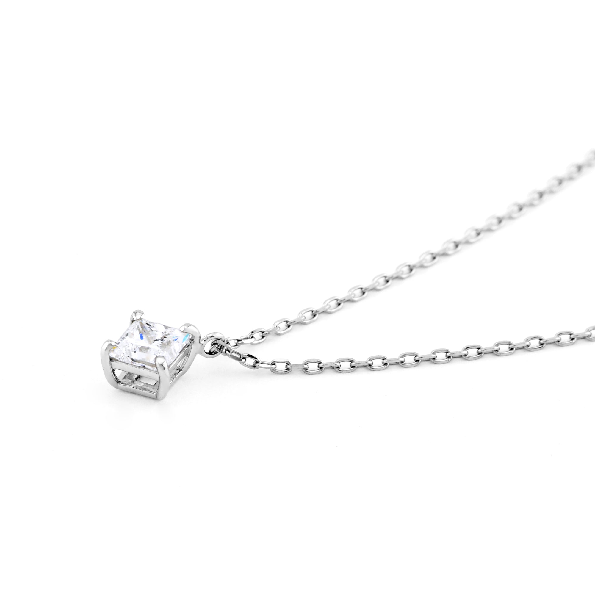 【鑑定書付き】プリンセス カット ダイヤモンド 一粒 ネックレス [ 0.30ct / Dカラー / VS1 ] Pt950 プラチナ ソリティア ダイヤ ANP031P2
