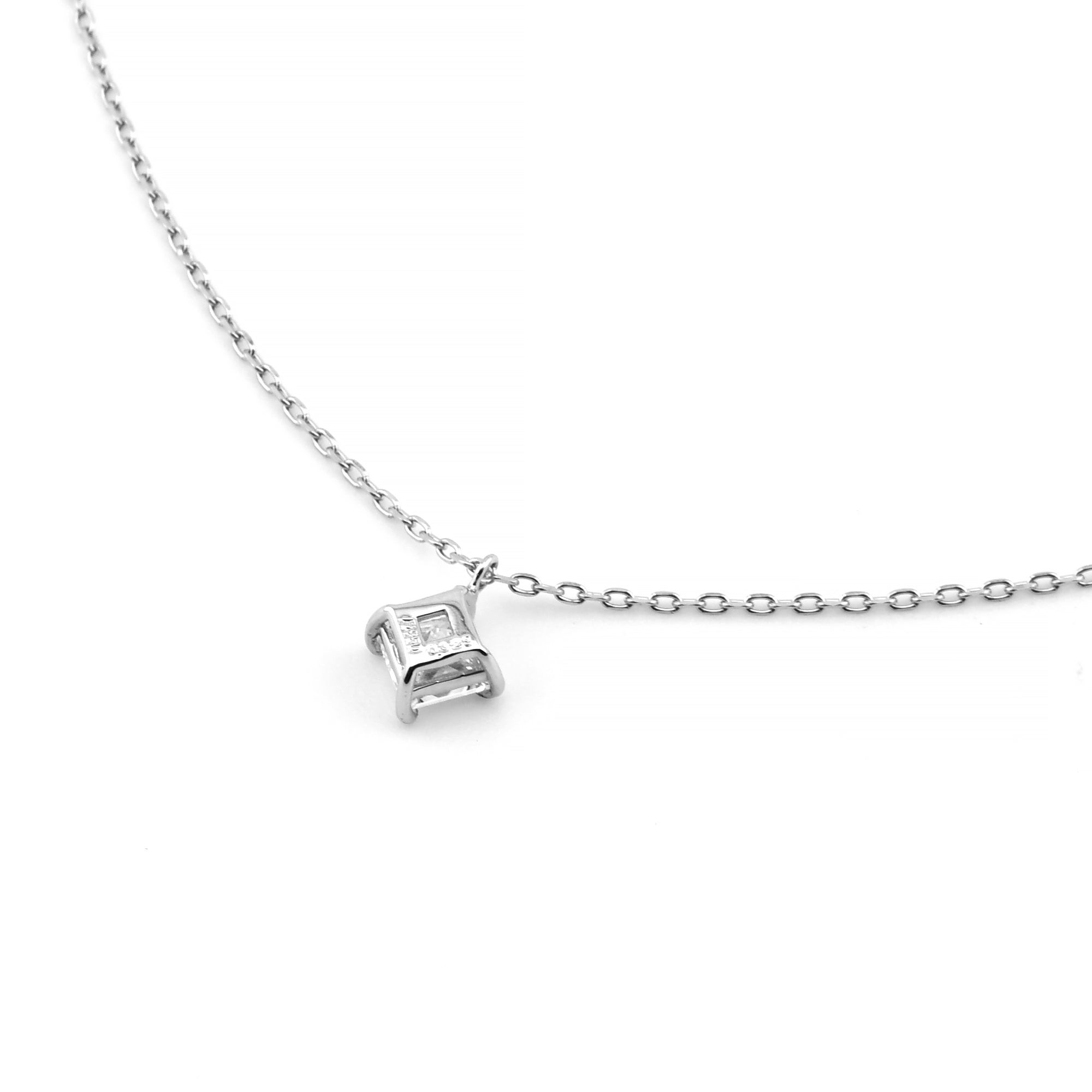 【鑑定書付き】プリンセス カット ダイヤモンド 一粒 ネックレス [ 0.30ct / Dカラー / VS1 ] Pt950 プラチナ ソリティア ダイヤ ANP031P2