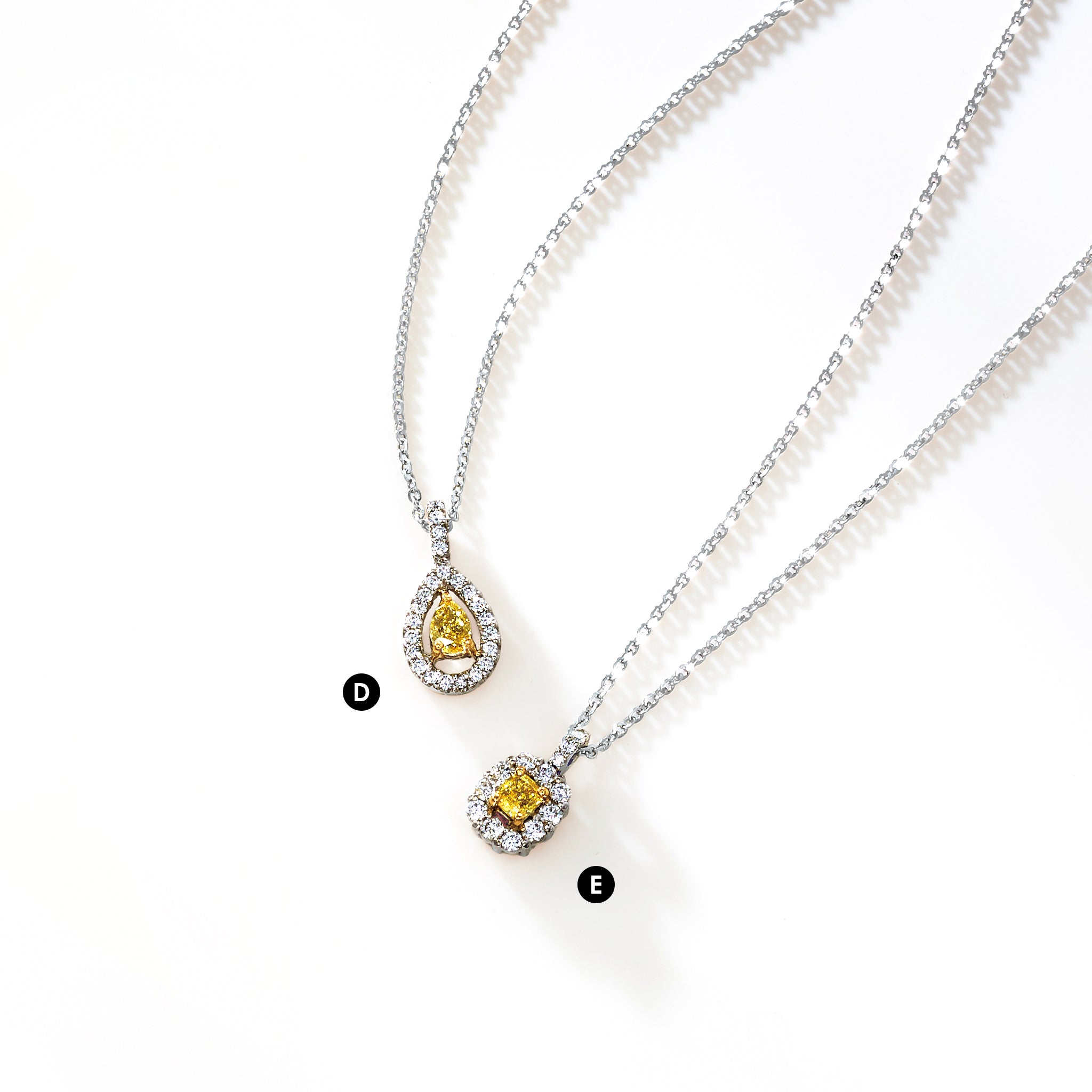 【1点もの・鑑定書付き】天然 イエローダイヤモンド 取り巻き ネックレス Pt900 / K18YG KA25W02