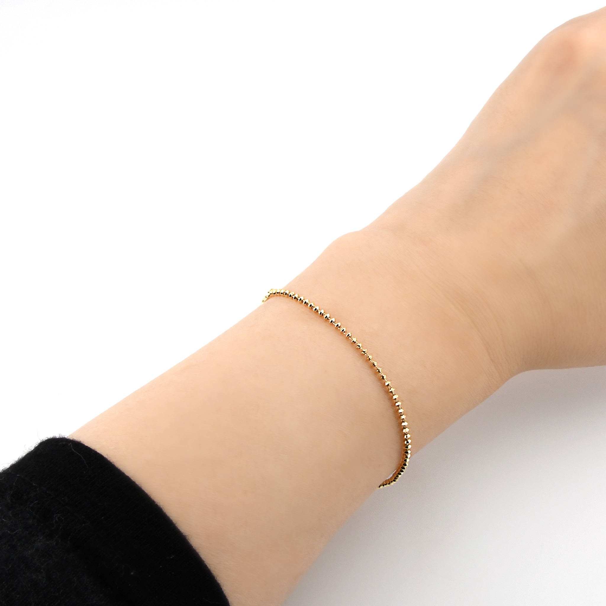 K18YG イエローゴールド チェーン ブレスレット 17cm ABB010K