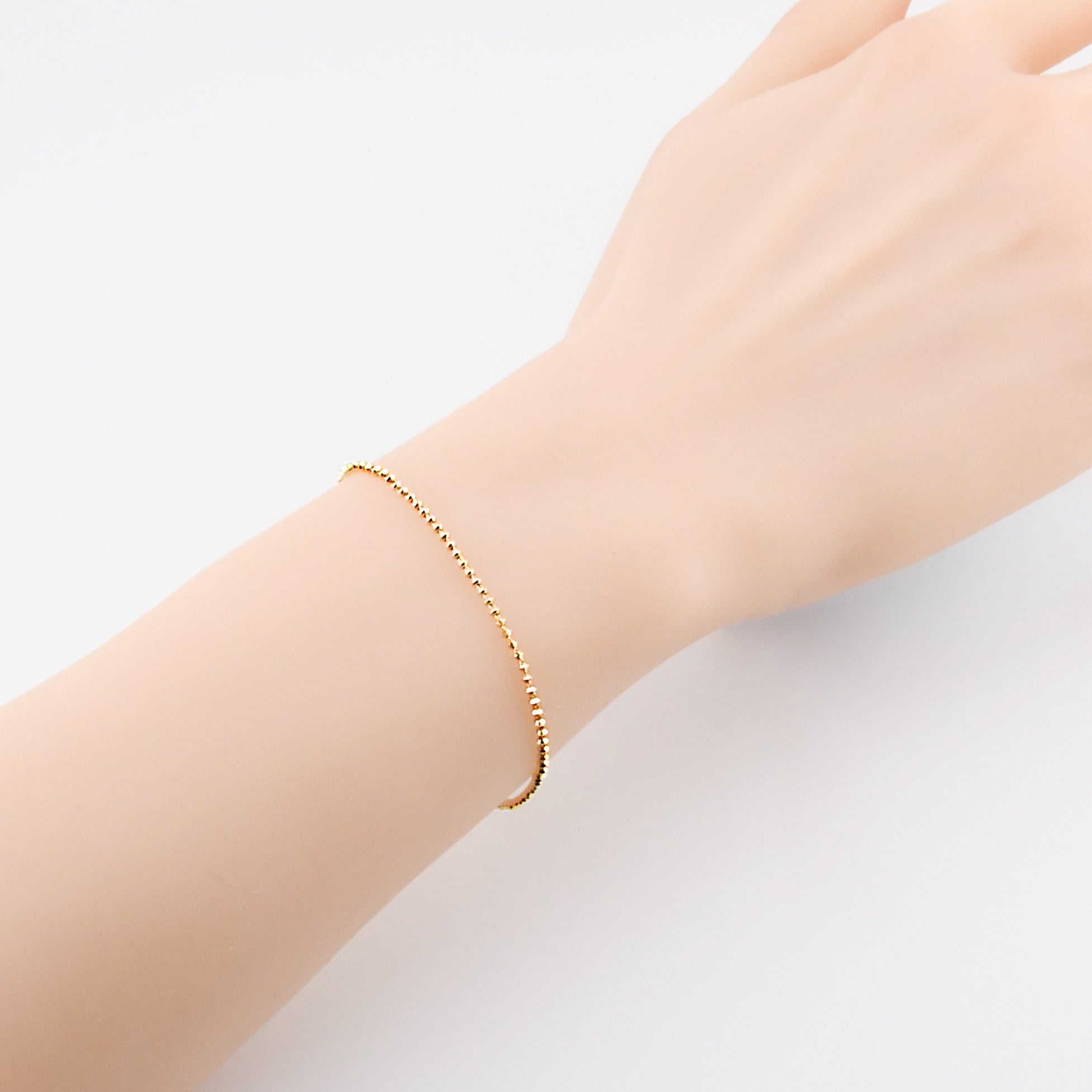 K18YG イエローゴールド チェーン ブレスレット 17cm ABB010K