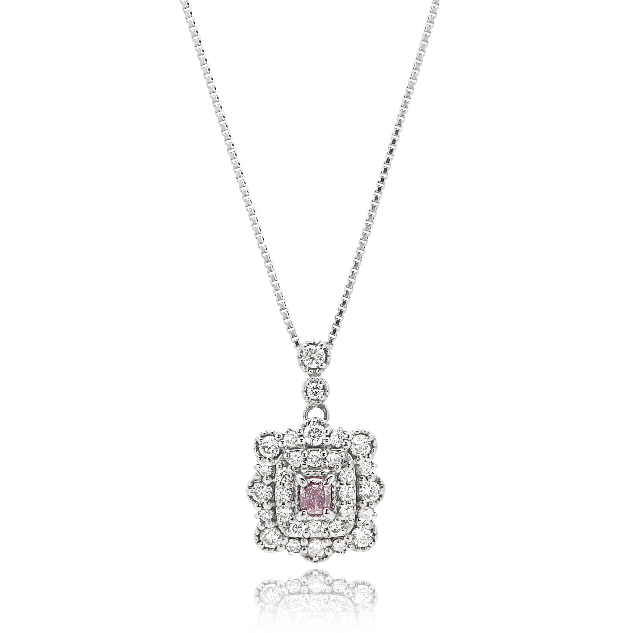 【鑑定書付き】天然 ピンクダイヤモンド ネックレス FANCY PINK ダイヤ Pt950 プラチナ ペンダント ANC066P