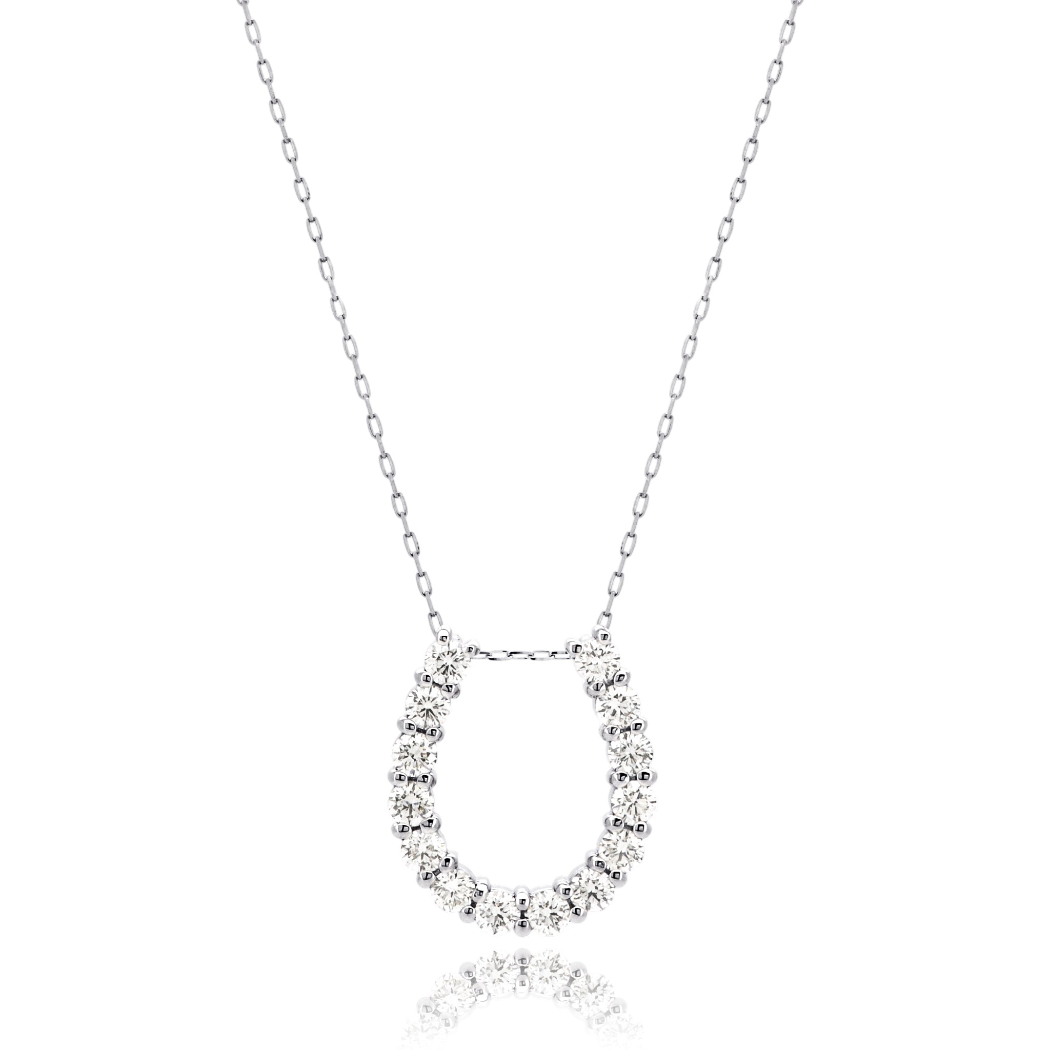 馬蹄 ネックレス プラチナ ダイヤモンド 計0.50ct