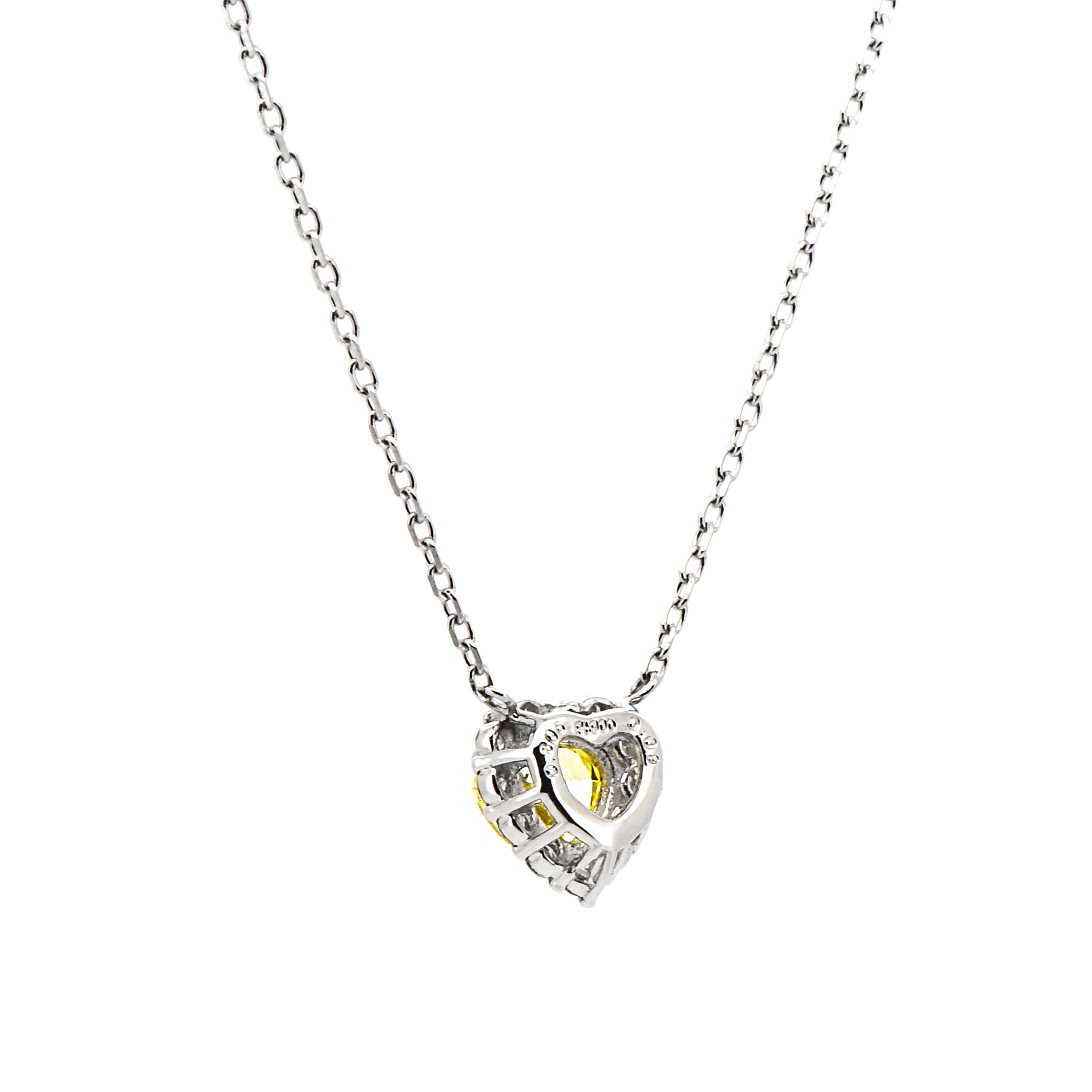 【鑑定書付き】天然 イエローダイヤモンド ネックレス FANCY INTENSE YELLOW ハートシェイプカット 0.305ct ペンダント Pt プラチナ ANE141P