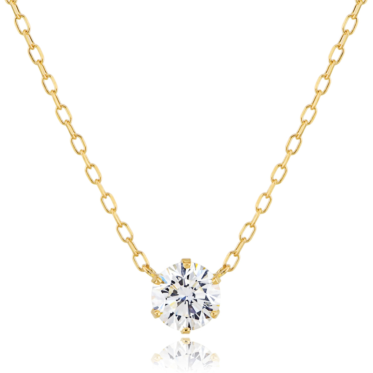 一粒ダイヤネックレス 0.5ct K18YG イエローゴールド ダイヤモンド 両 