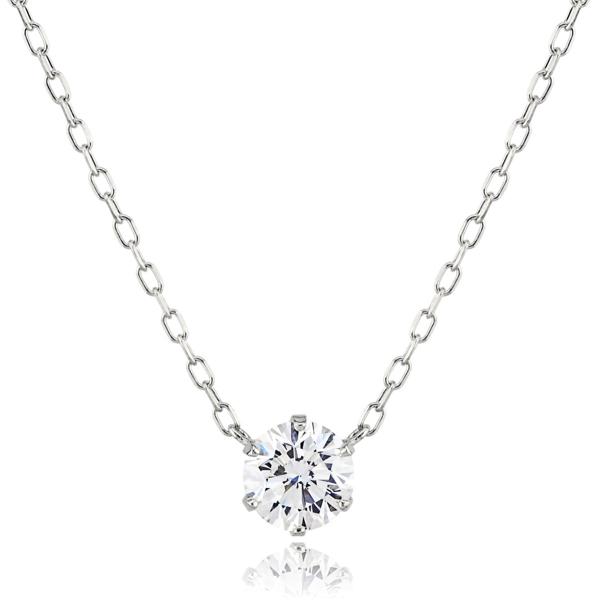 一粒ダイヤネックレス 0.5ct Pt900 プラチナ ダイヤモンド 両吊り 6本 