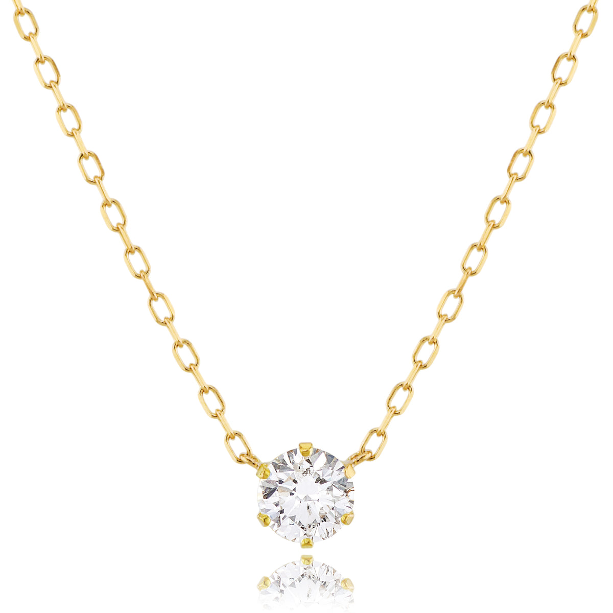 ダイヤモンド ネックレス 0.3ct K18ピンクゴールド 一粒 6本爪 