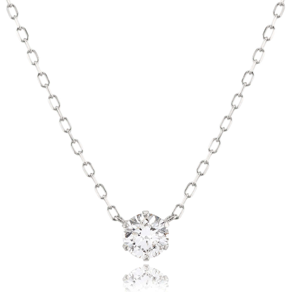 一粒ダイヤネックレス 0.3ct Pt900 プラチナ ダイヤモンド 両吊り 6本 