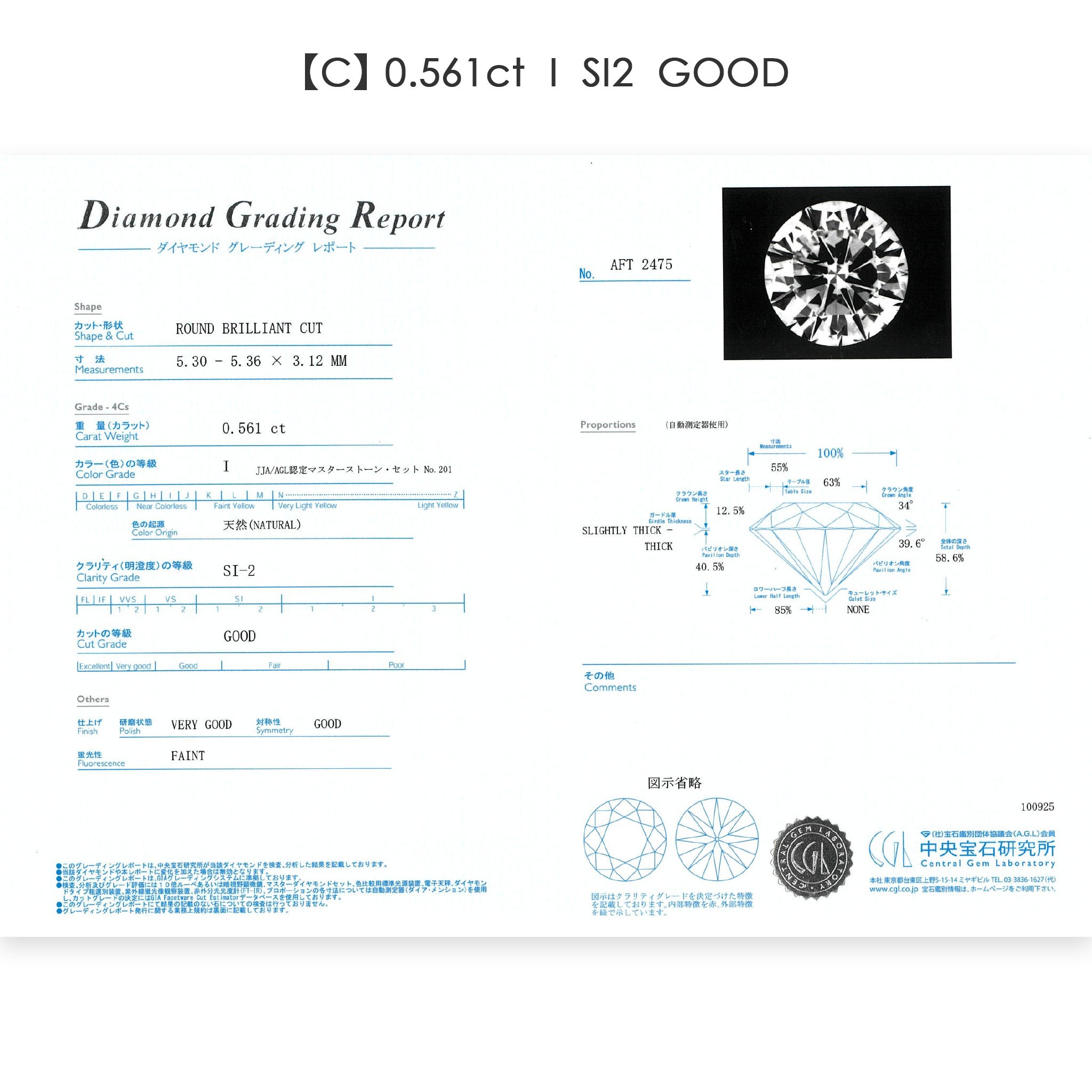 ダイヤモンド 0.50ct Pt900 プラチナ 一粒 ダイヤ ネックレス 両吊り 6本爪 鑑定書付き ANP053P