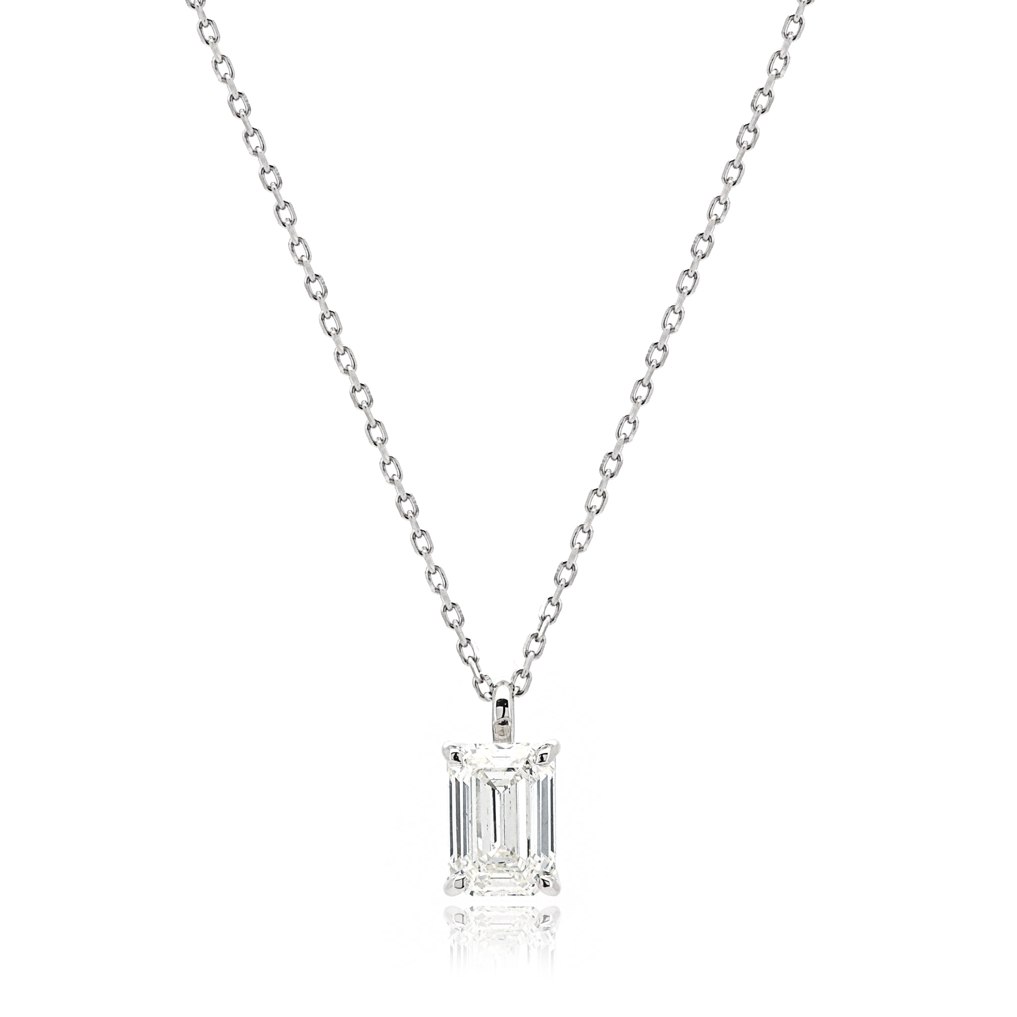 エメラルドカット ダイヤモンド 0.5ct 一粒 ネックレス Pt900 プラチナ