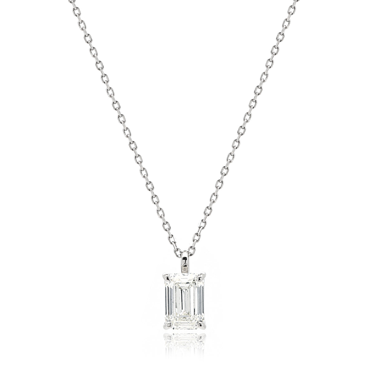 エメラルドカット ダイヤモンド 0.5ct 一粒 ネックレス Pt900 プラチナ