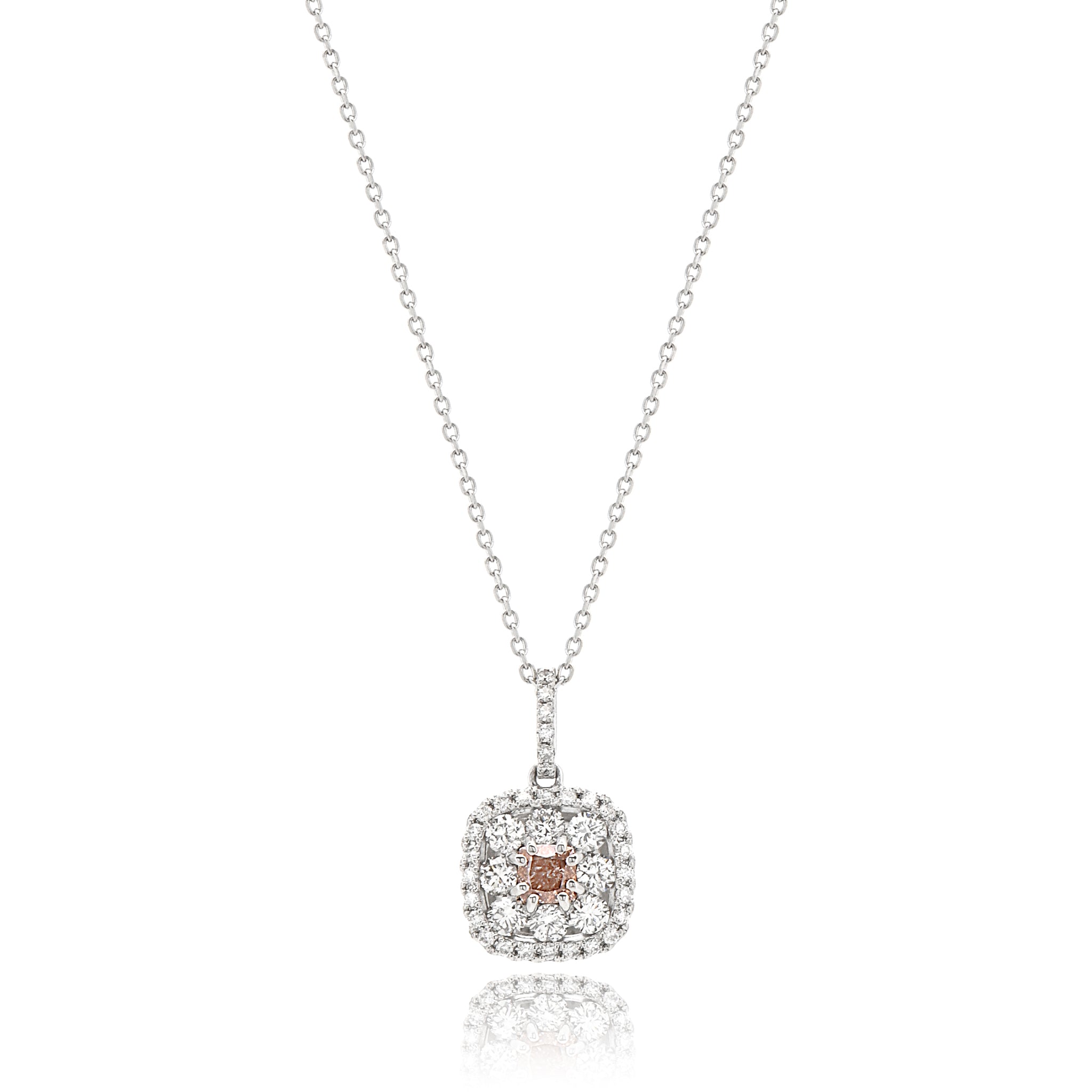 【鑑定書付き】天然 ピンクダイヤモンド ネックレス FANCY DEEP ORANGY PINK Pt950 ANP126P