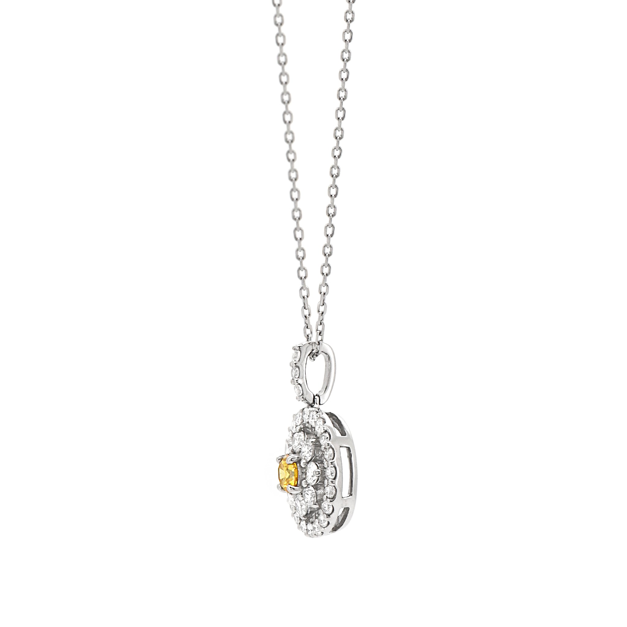 【鑑定書付き】天然 イエローダイヤモンド ネックレス FANCY VIVID YELLOW ダイヤ Pt950 プラチナ ペンダント ANP132P