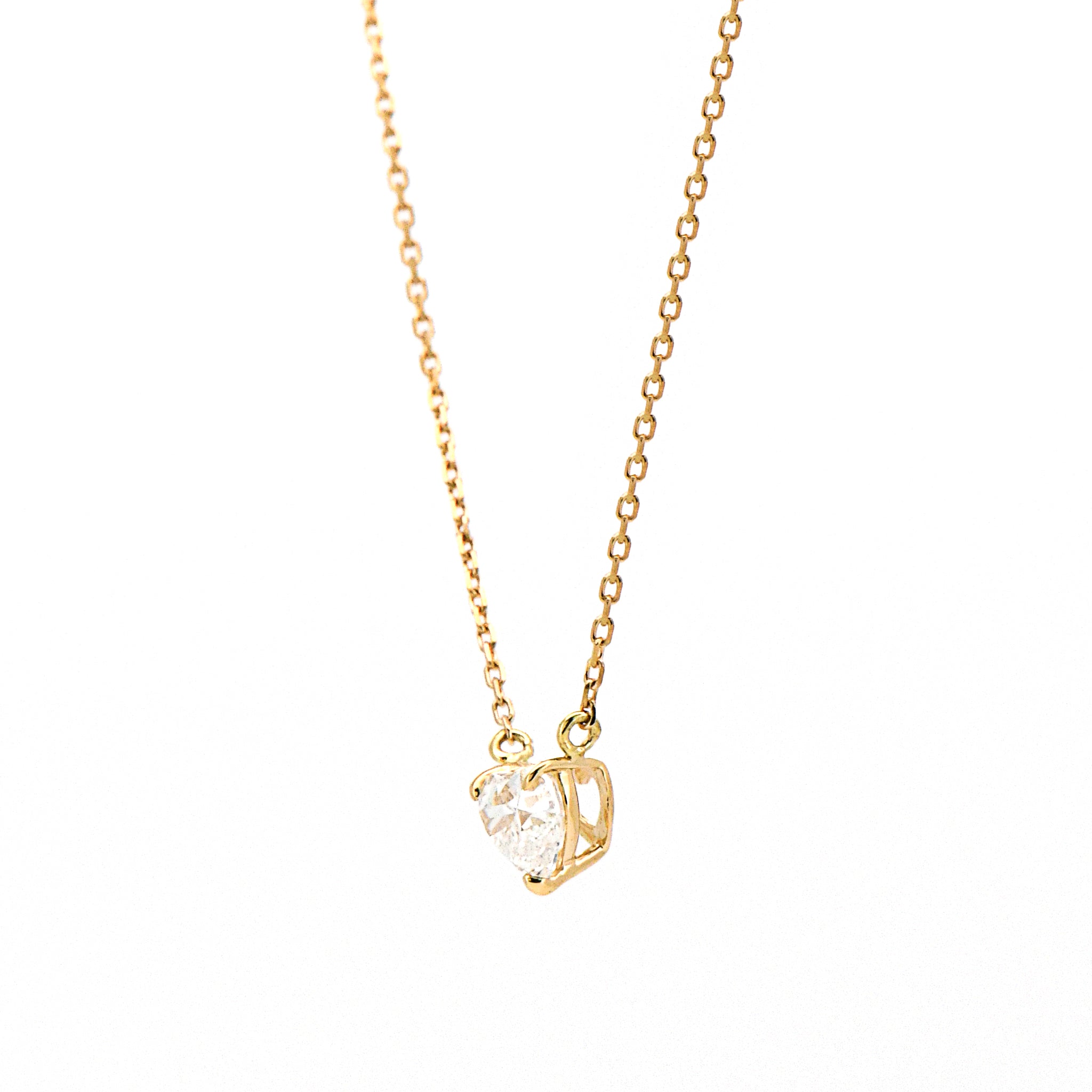 【鑑定書付き】ハートシェイプカット ダイヤモンド 0.3ct 一粒 ネックレス K18YG プラチナ ANP135K