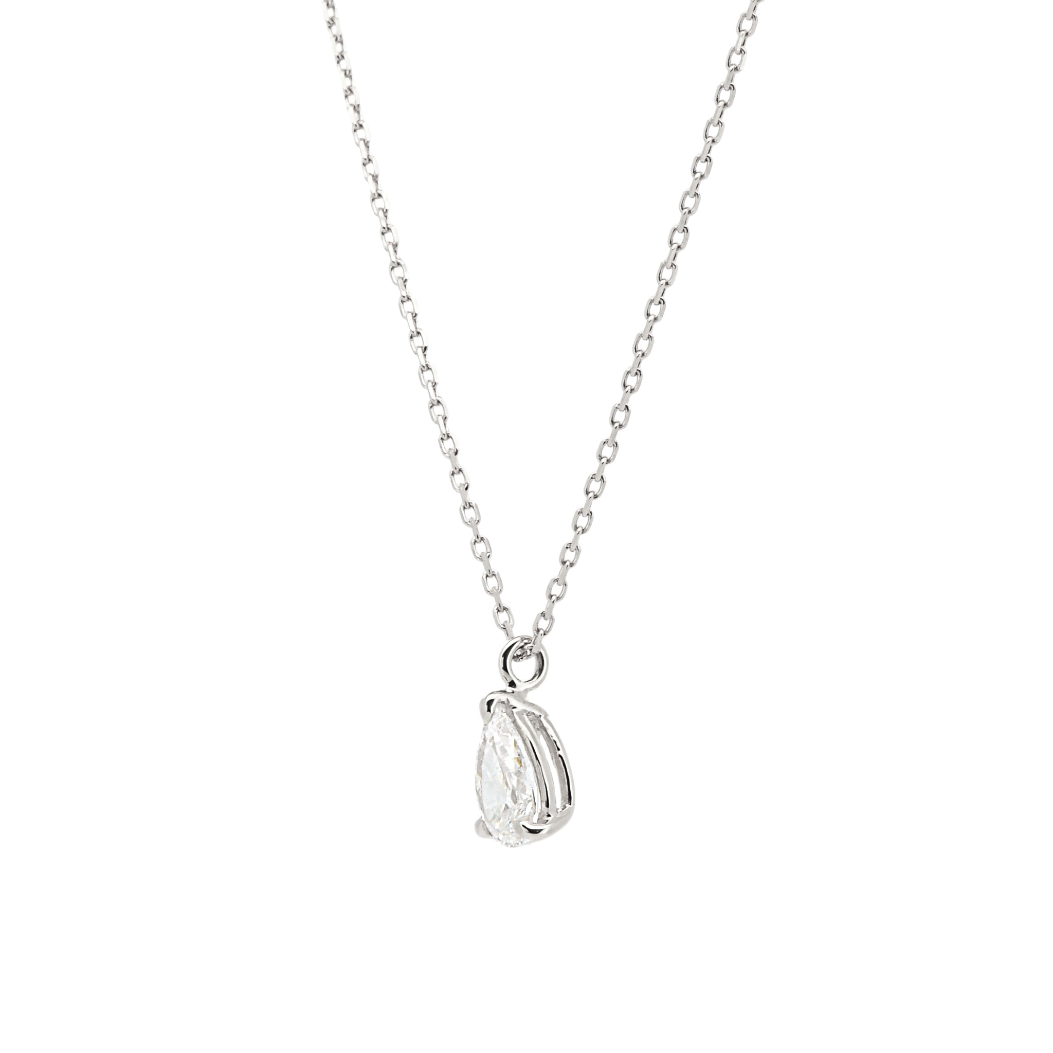 【鑑定書付き】ペアシェイプカット ダイヤモンド 0.3ct 一粒 ネックレス Pt プラチナ ANP136P