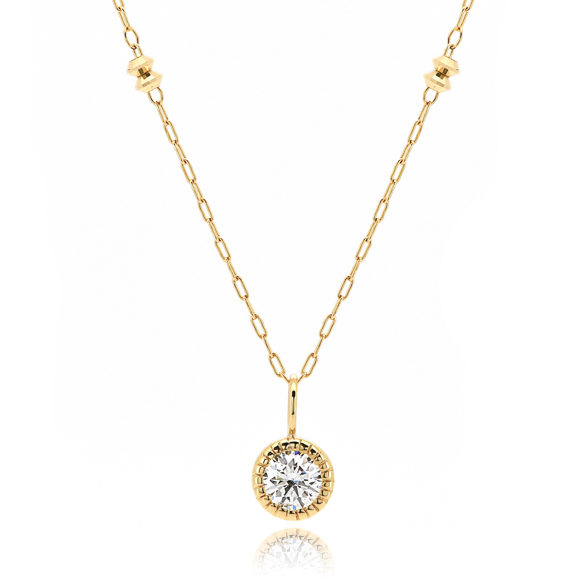 【1点もの・鑑定書付き】ロングネックレス ダイヤモンド ［ 0.30ct / Fカラー / SI2 / EX ］ ダイヤ ネックレス K18YG イエローゴールド ペンダント ANR084K