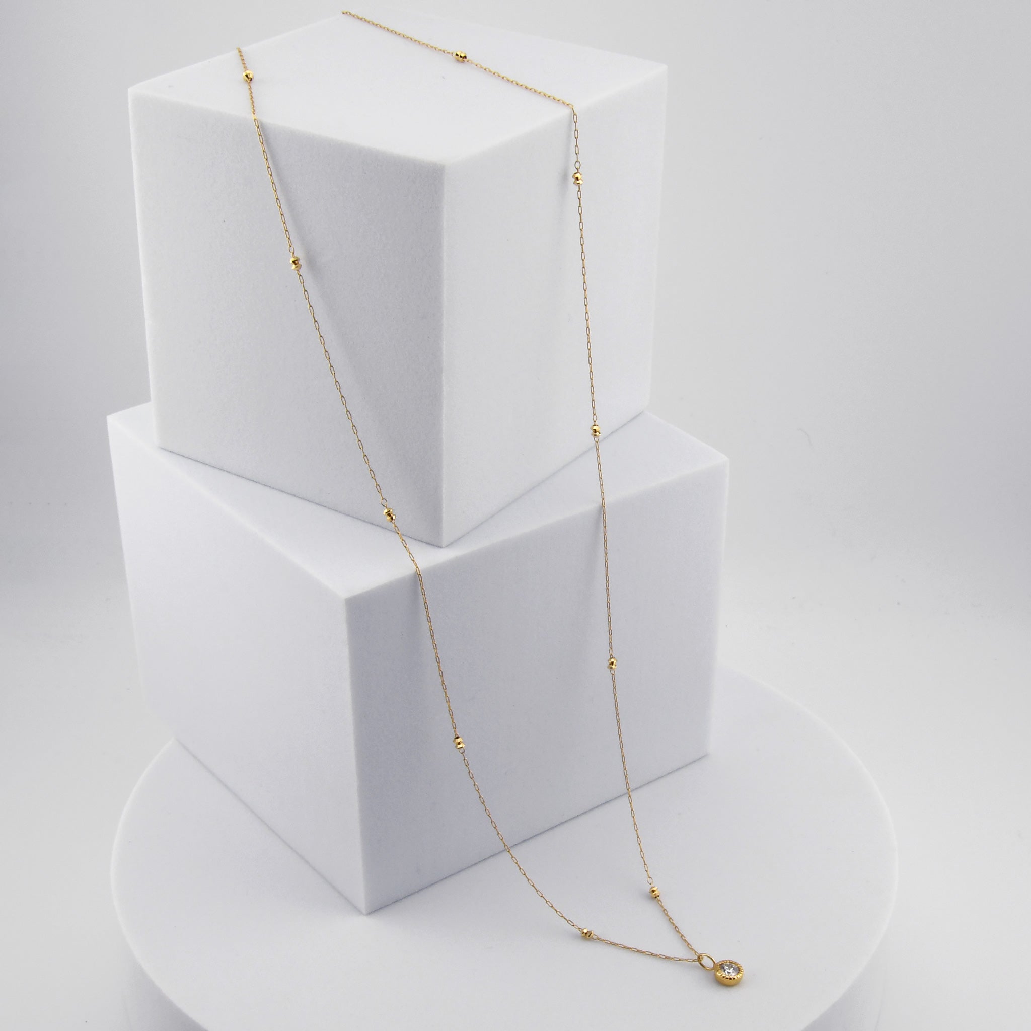 【1点もの・鑑定書付き】ロングネックレス ダイヤモンド ［ 0.30ct / Fカラー / SI2 / EX ］ ダイヤ ネックレス K18YG イエローゴールド ペンダント ANR084K
