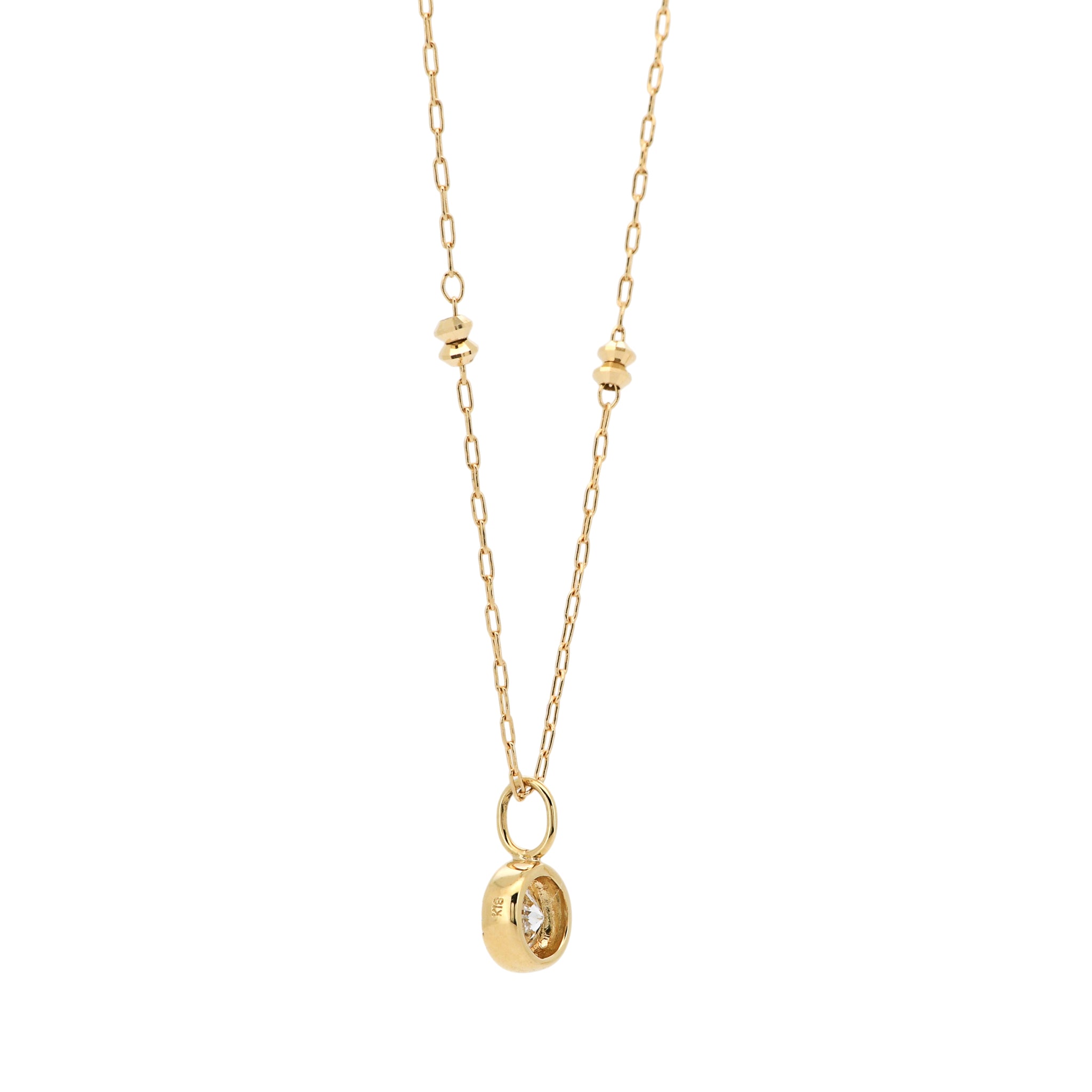 【1点もの・鑑定書付き】ロングネックレス ダイヤモンド ［ 0.30ct / Fカラー / SI2 / EX ］ ダイヤ ネックレス K18YG イエローゴールド ペンダント ANR084K