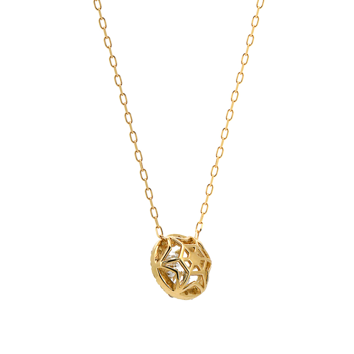 【鑑定書付き】ダイヤモンド 0.5ct 取り巻き ネックレス K18YG イエローゴールド ANR143K