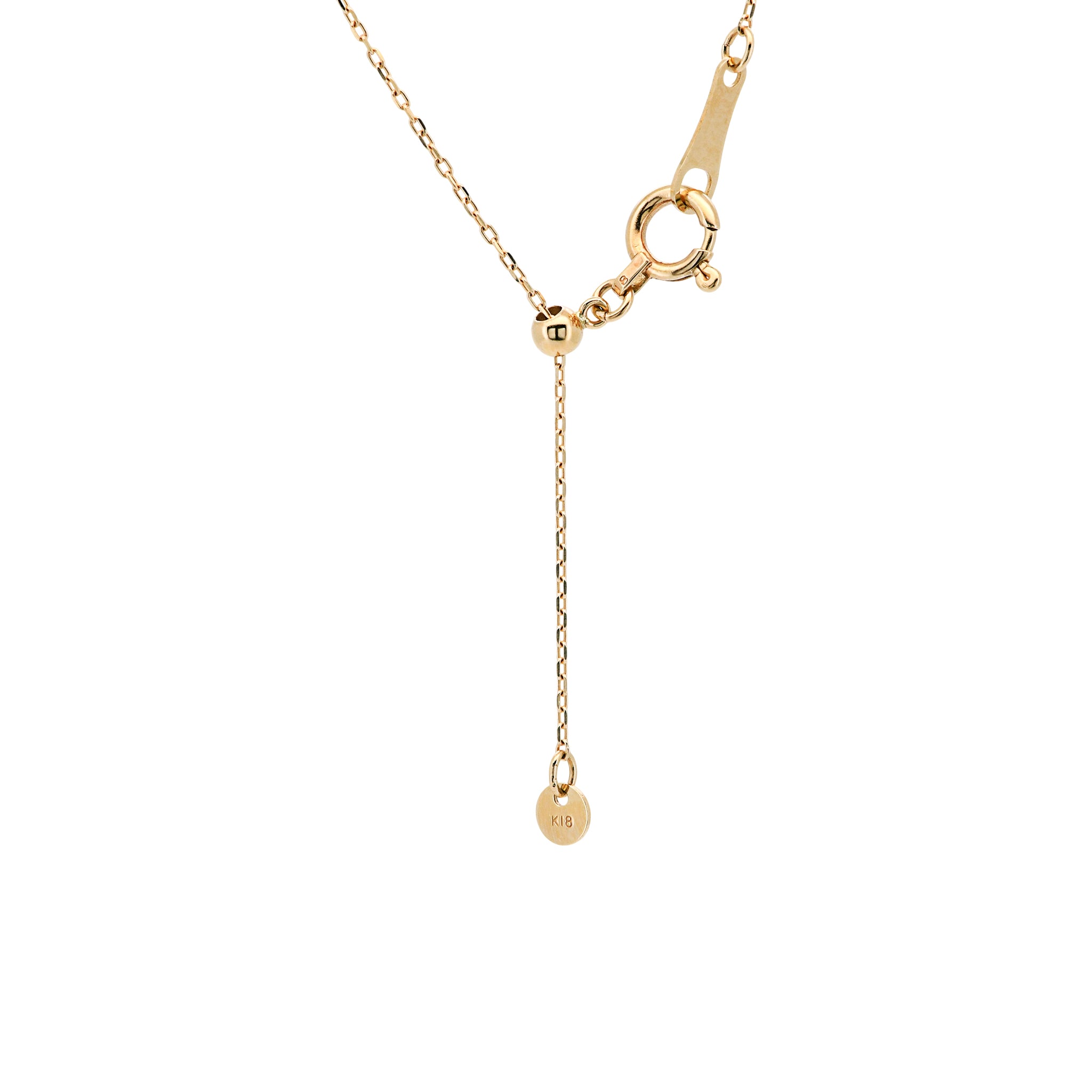 ダイヤモンド 計0.51ct オーバル Y字 ネックレス K18YG ANS092K