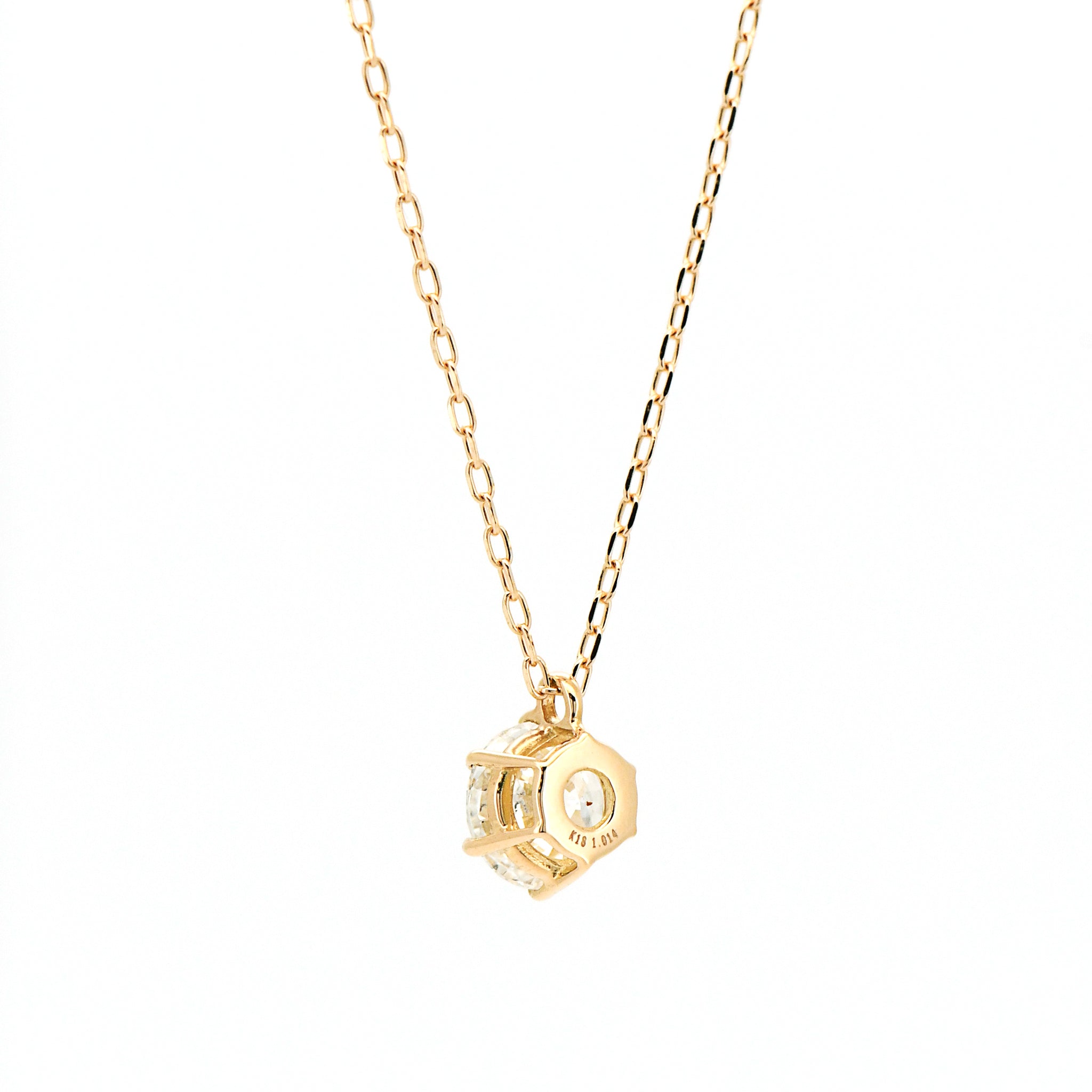 【1点もの・鑑定書付き】ダイヤモンド 1.014ct K18YG イエローゴールド 一粒 ダイヤ ネックレス 6本爪 ANS096K