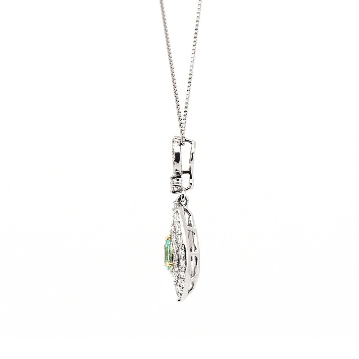 【鑑別書付き】パライバトルマリン 0.08ct Pt900/K18YG ネックレス プラチナ ANS147P