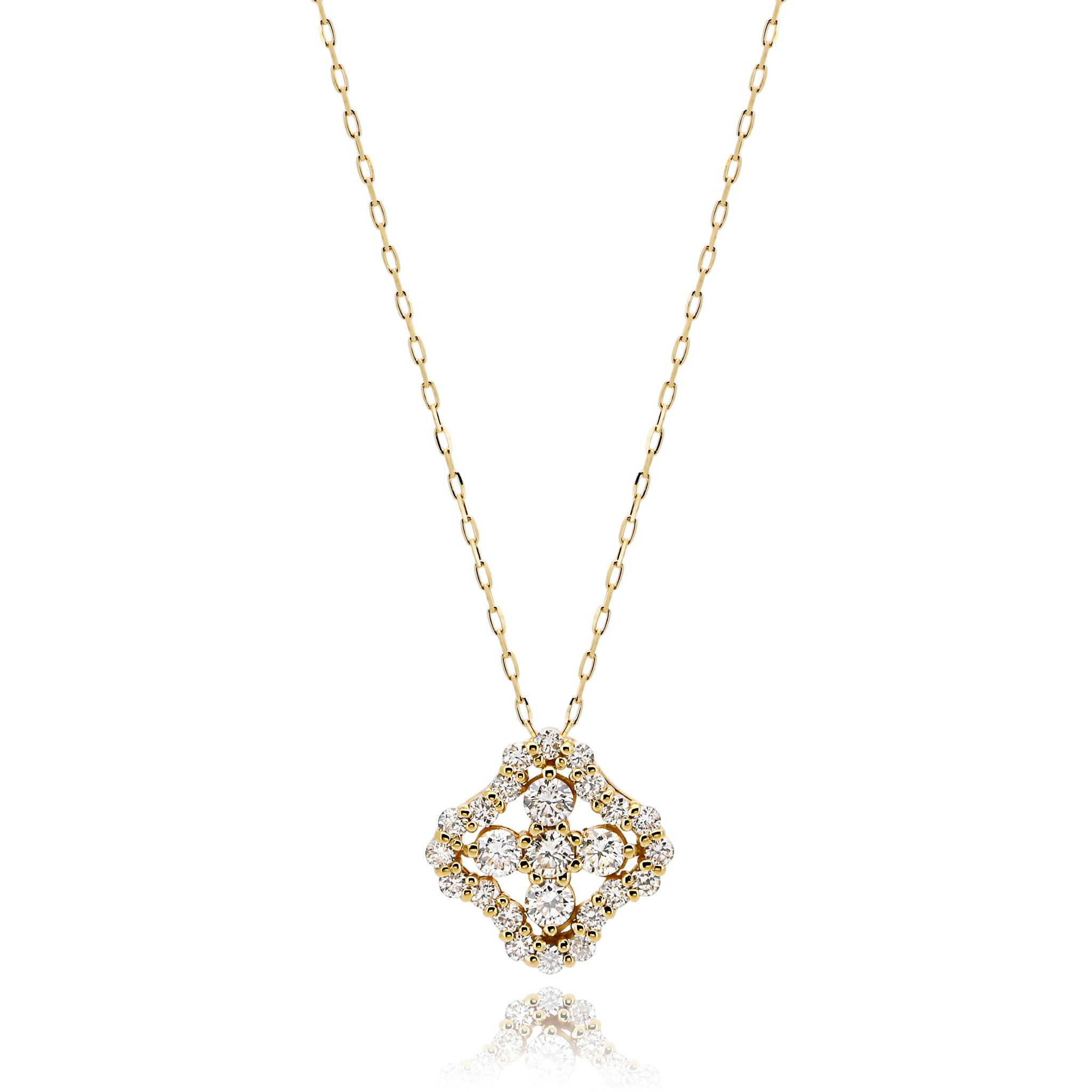 ダイヤモンド 計0.34ct ネックレス K18YG ANU087K
