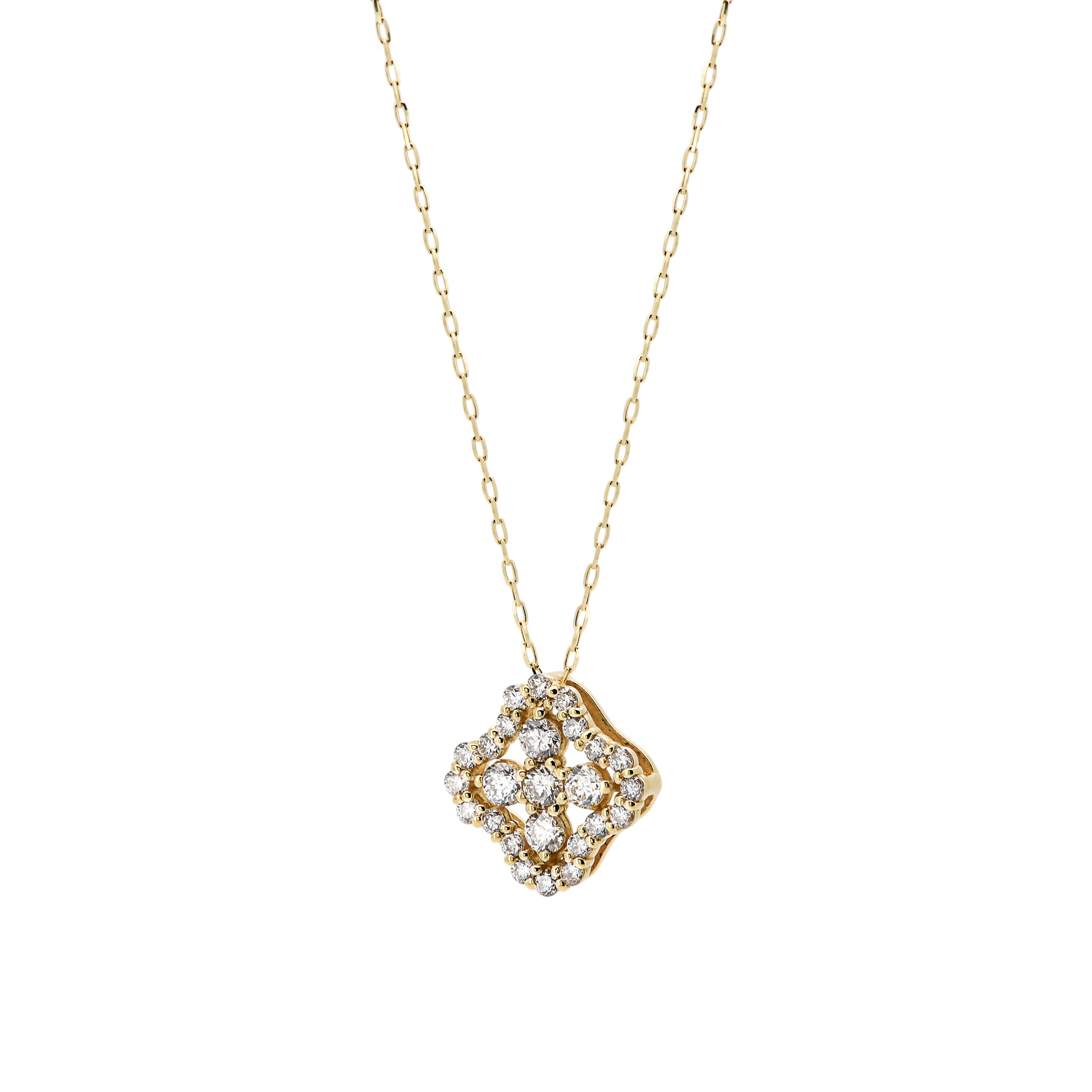 ダイヤモンド 計0.34ct ネックレス K18YG ANU087K