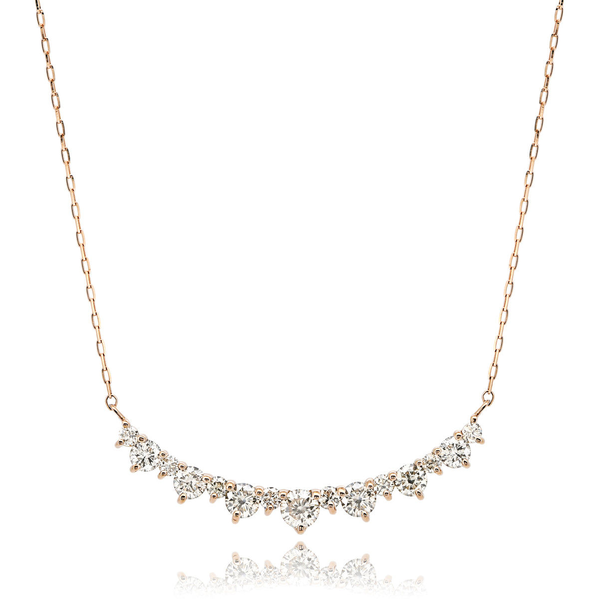 ダイヤモンド 計0.52ct ライン ネックレス K18PG