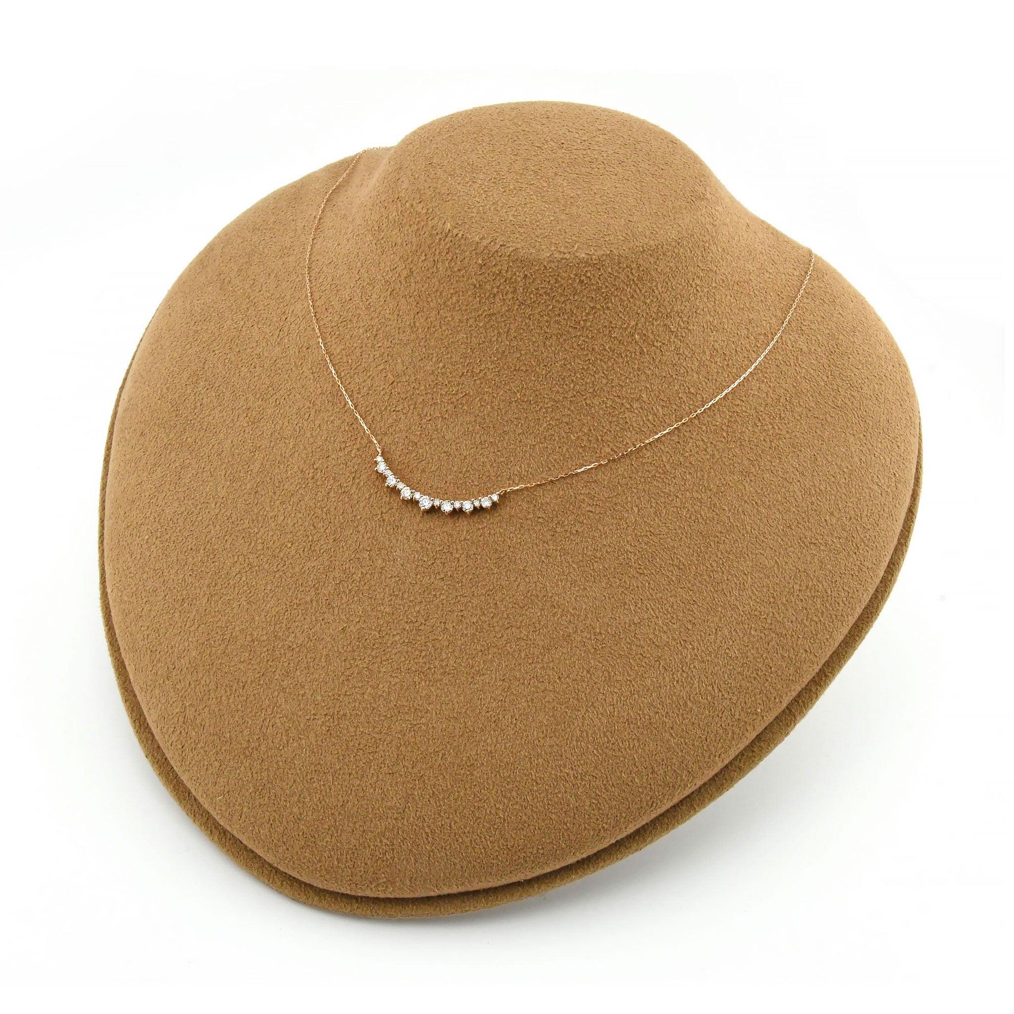 ダイヤモンド 計0.52ct ライン ネックレス K18PG ANU088K