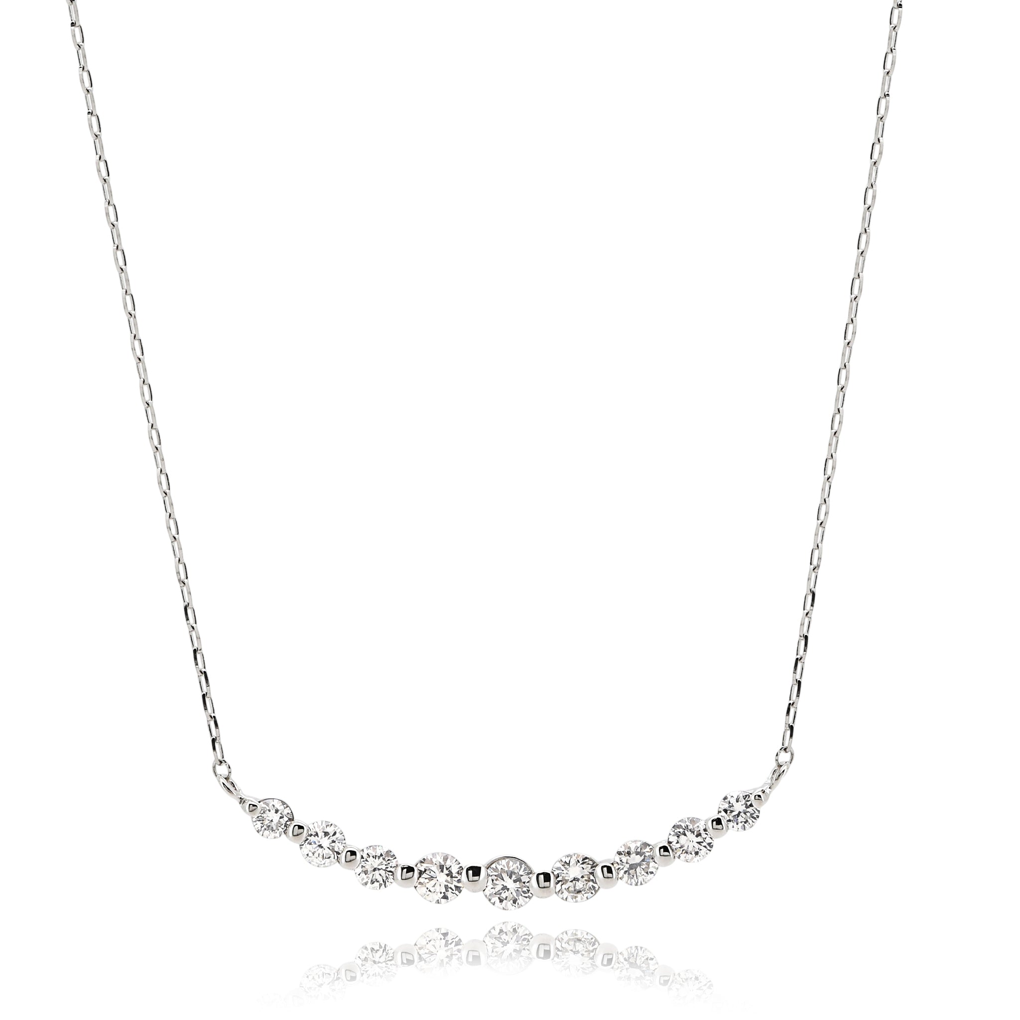 ダイヤモンド 計0.30ct ライン ネックレス Pt900 ANU089P