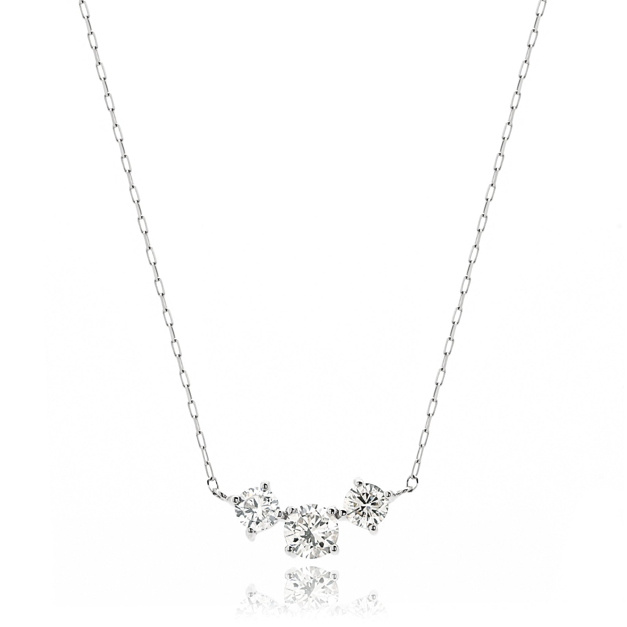 ダイヤモンド 3石 計0.30ct ネックレス Pt900 スリーストーン ANU108P