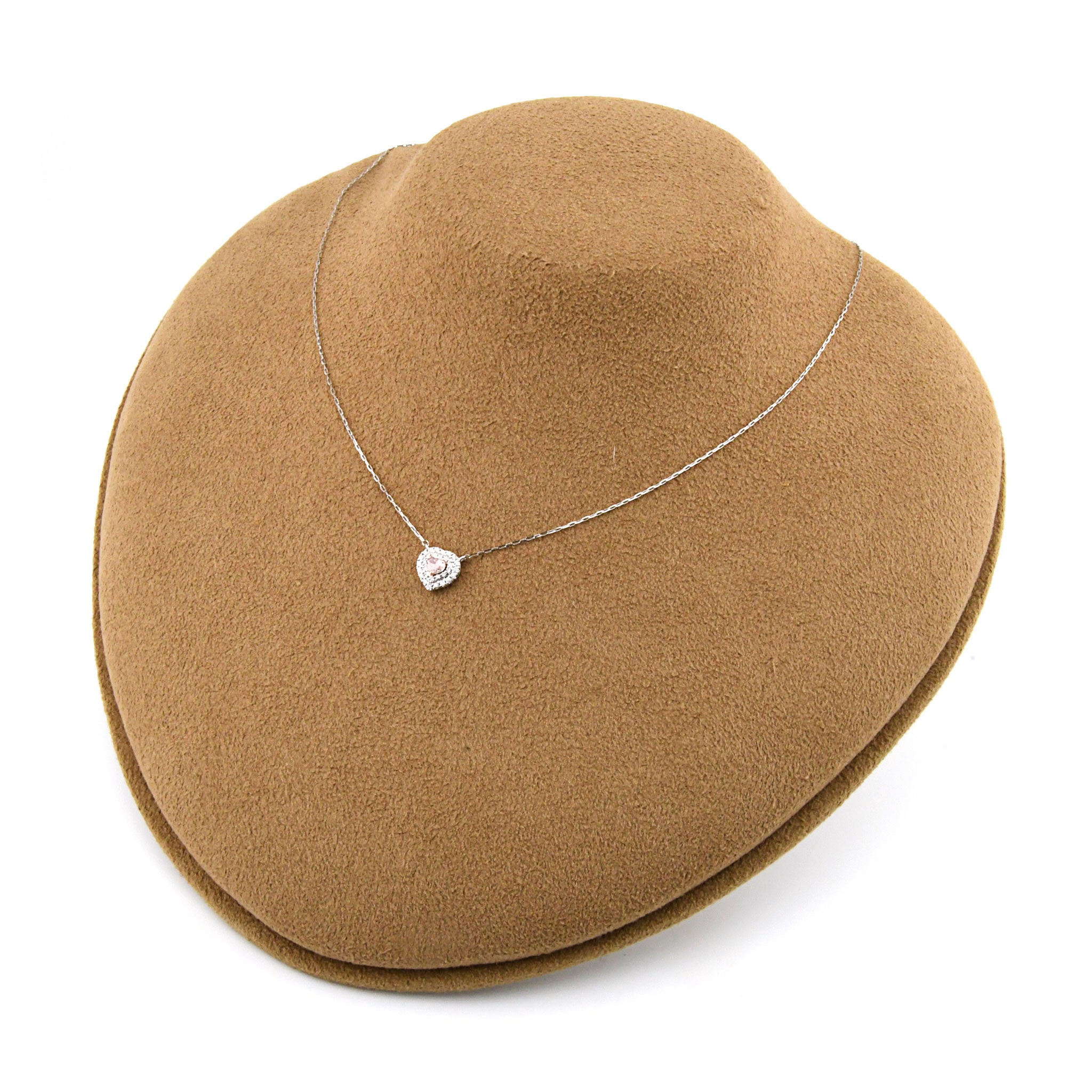 【鑑定書付き】天然 ピンクダイヤモンド ネックレス FANCY LIGHT ORANGY PINK ダイヤ Pt900 / K18PG プラチナ ペンダント ANU114P