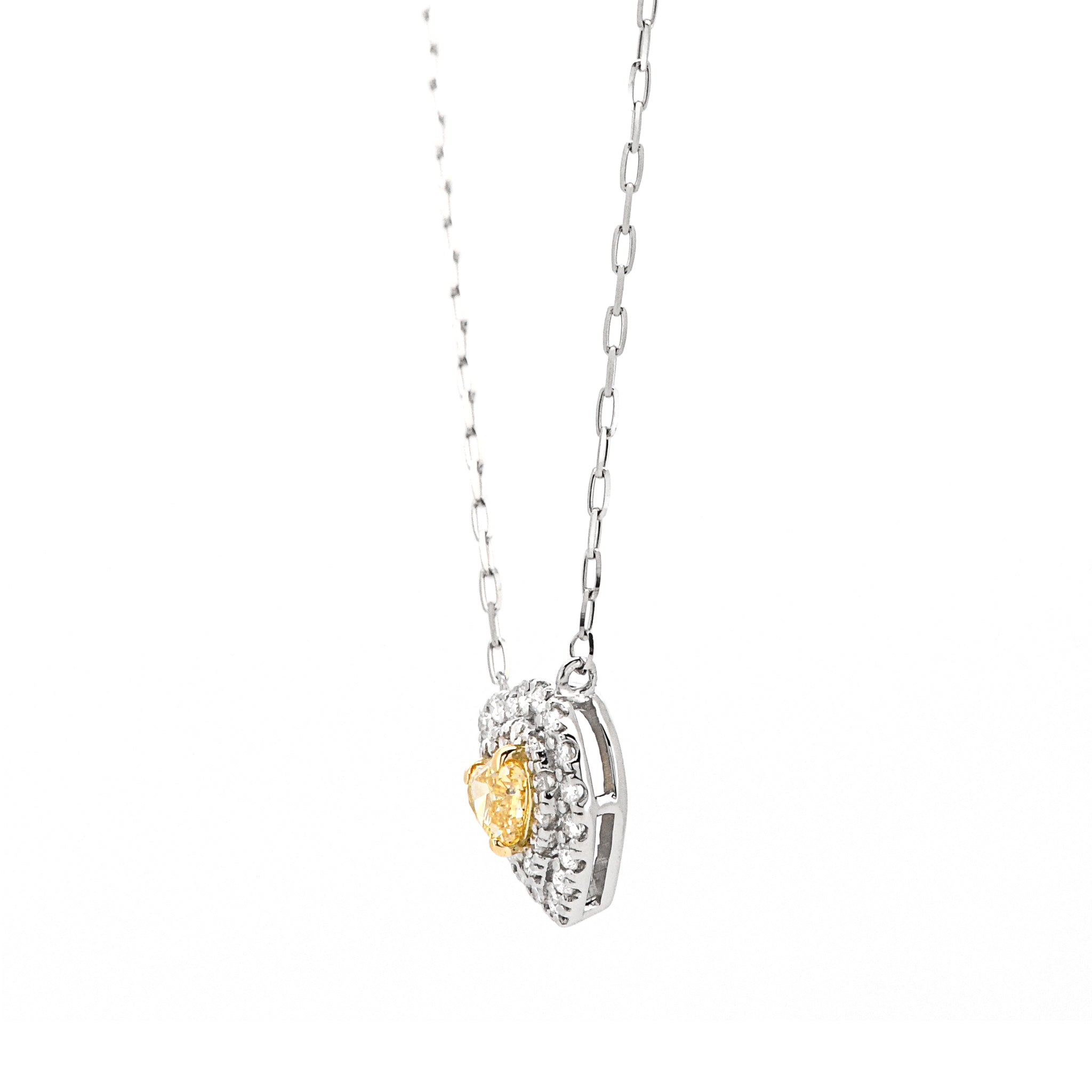 イエローダイヤモンド ネックレス FANCY INTENSE YELLOW ダイヤ Pt900