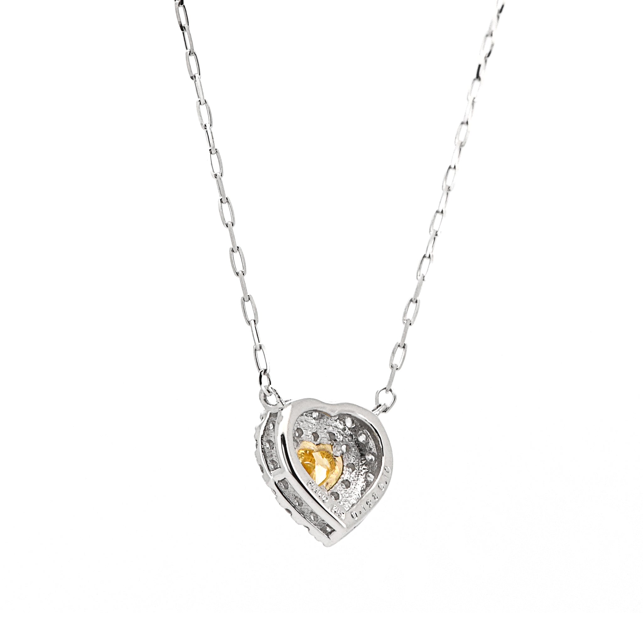 【鑑定書付き】天然 イエローダイヤモンド ネックレス FANCY INTENSE YELLOW ダイヤ Pt900 / K18YG プラチナ ペンダント ANU116P
