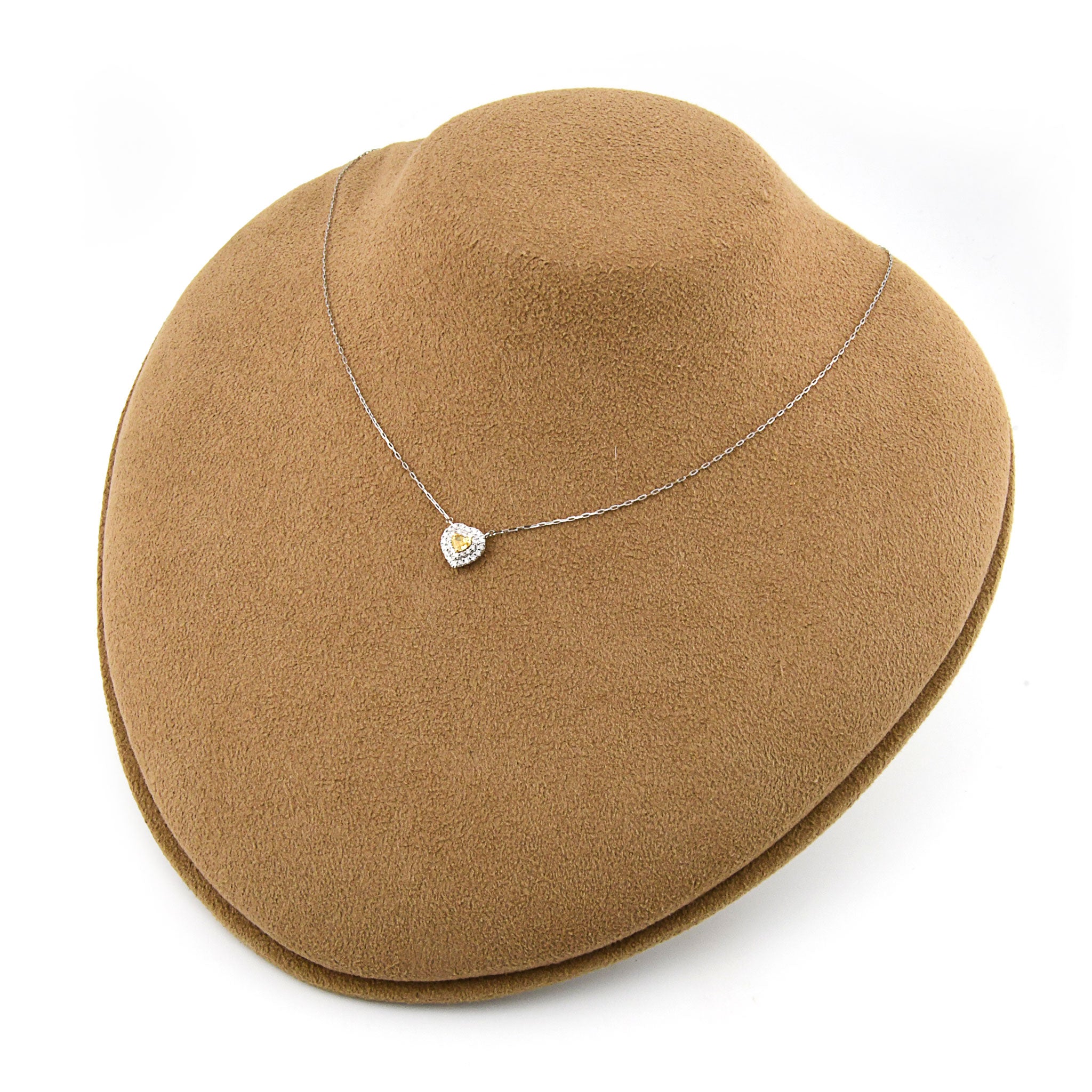 【鑑定書付き】天然 イエローダイヤモンド ネックレス FANCY INTENSE YELLOW ダイヤ Pt900 / K18YG プラチナ ペンダント ANU116P