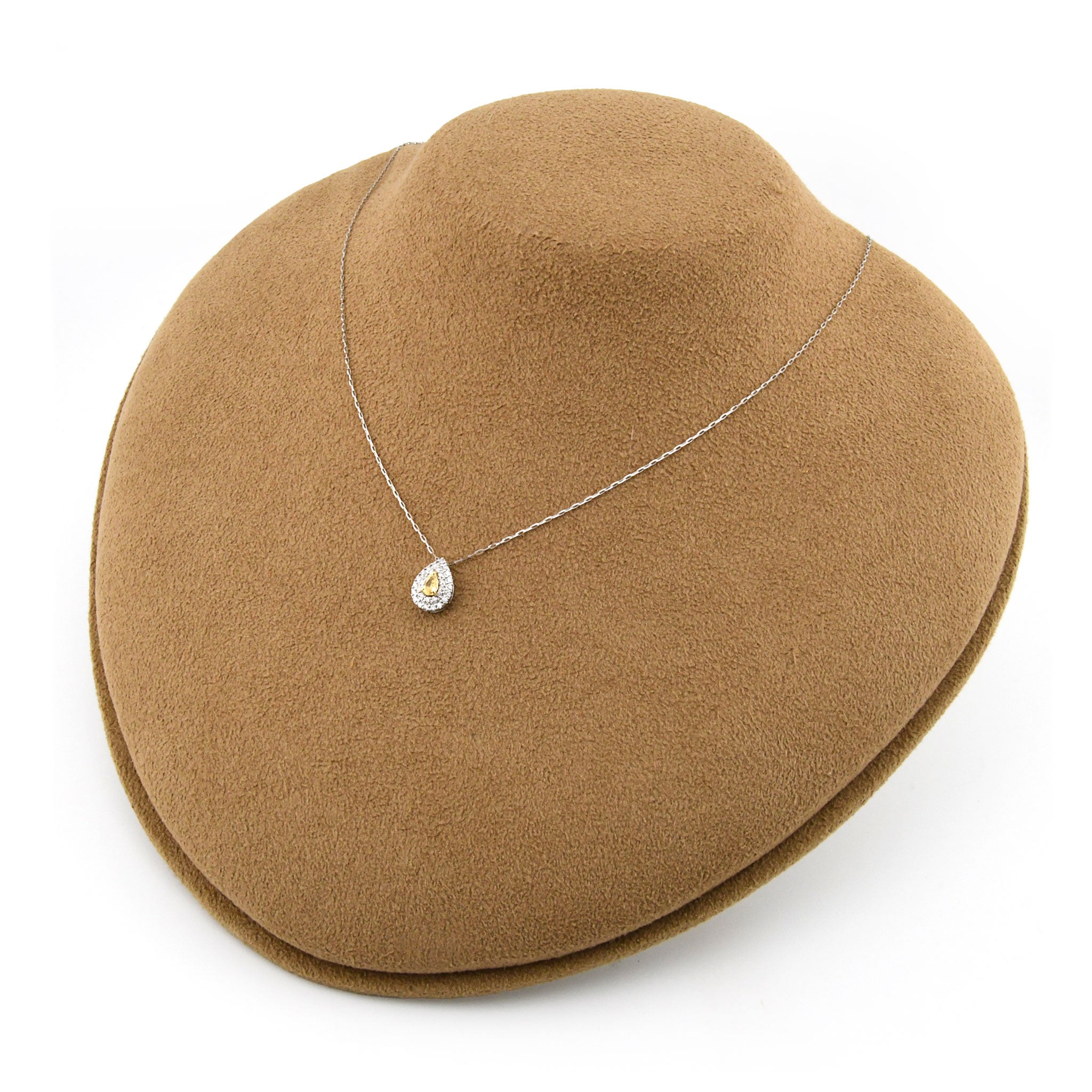 【鑑定書付き】天然 イエローダイヤモンド ネックレス FANCY ORANGY YELLOW ダイヤ Pt900 / K18YG プラチナ ペンダント ANU117P