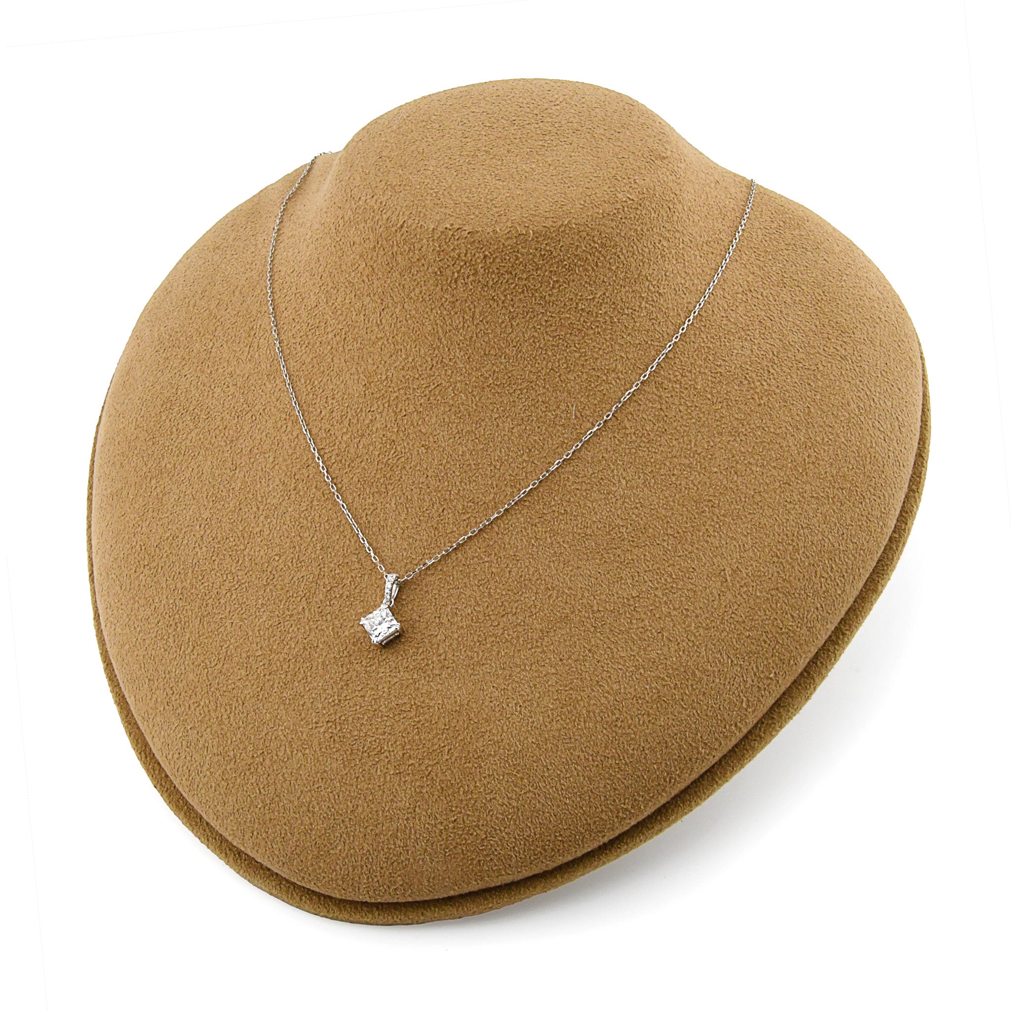 【鑑定書付き】Dカラー ダイヤモンド プリンセスカット 取り巻き ネックレス [ 1.00ct / Dカラー / SI1 ] Pt950 プラチナ ANW114P