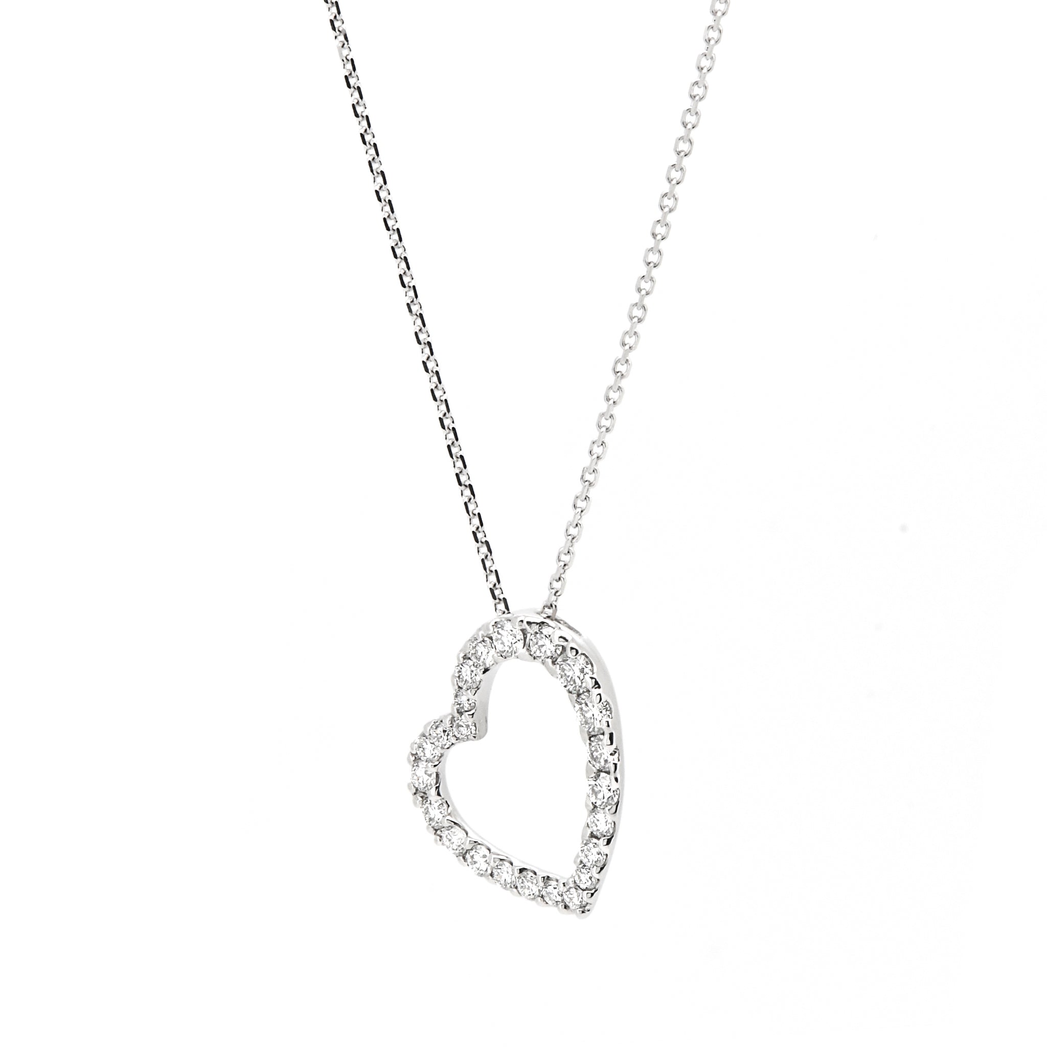 ダイヤモンド 計0.50ct Pt950 オープンハート ネックレス プラチナ ANW128P