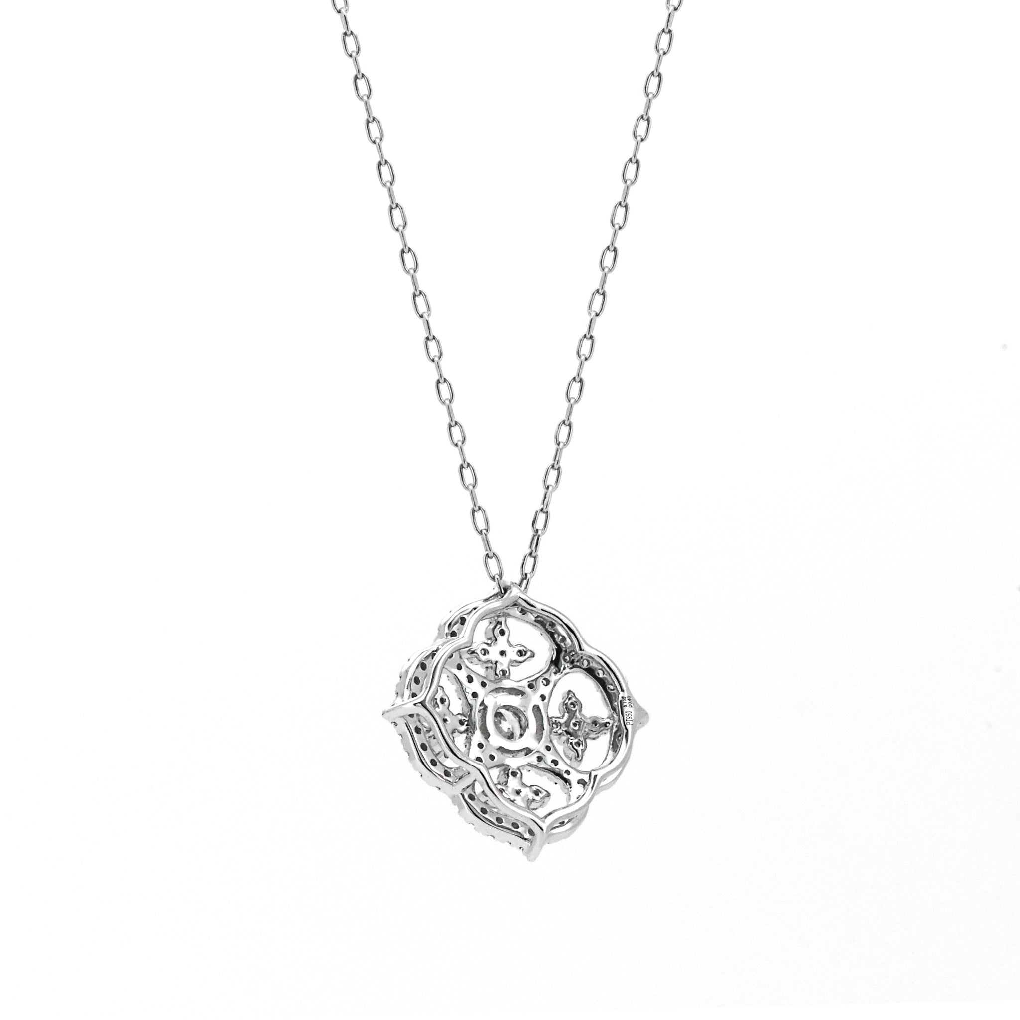 ダイヤモンド 計0.53ct Pt950 スカシ レース ネックレス プラチナ ANW129P