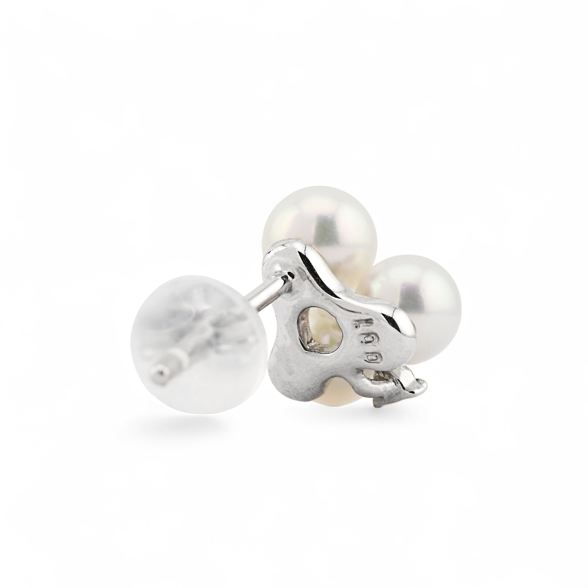 アコヤベビーパール 合計6粒 ダイヤ K18WG ピアス APA030K