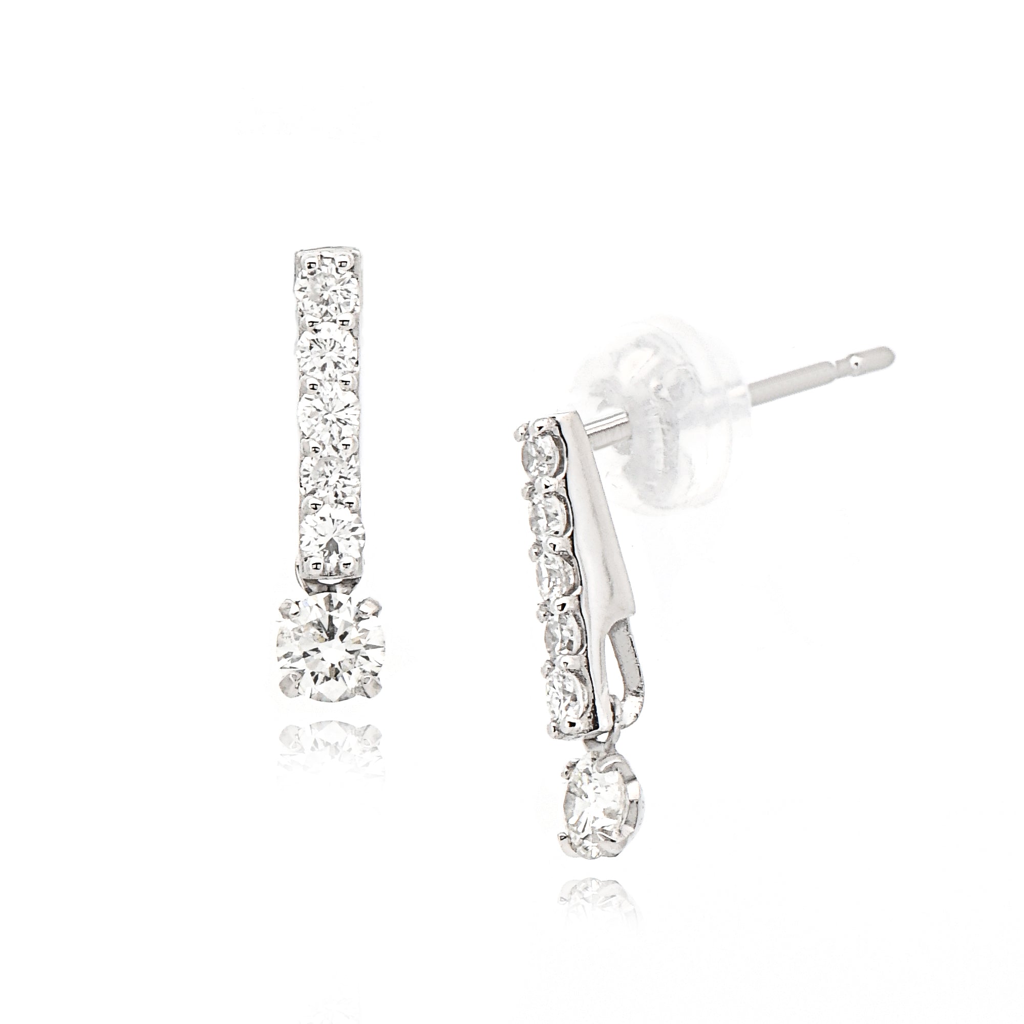 ダイヤモンド ピアス タテライン スウィング 合計0.10ct Pt900 APC043P