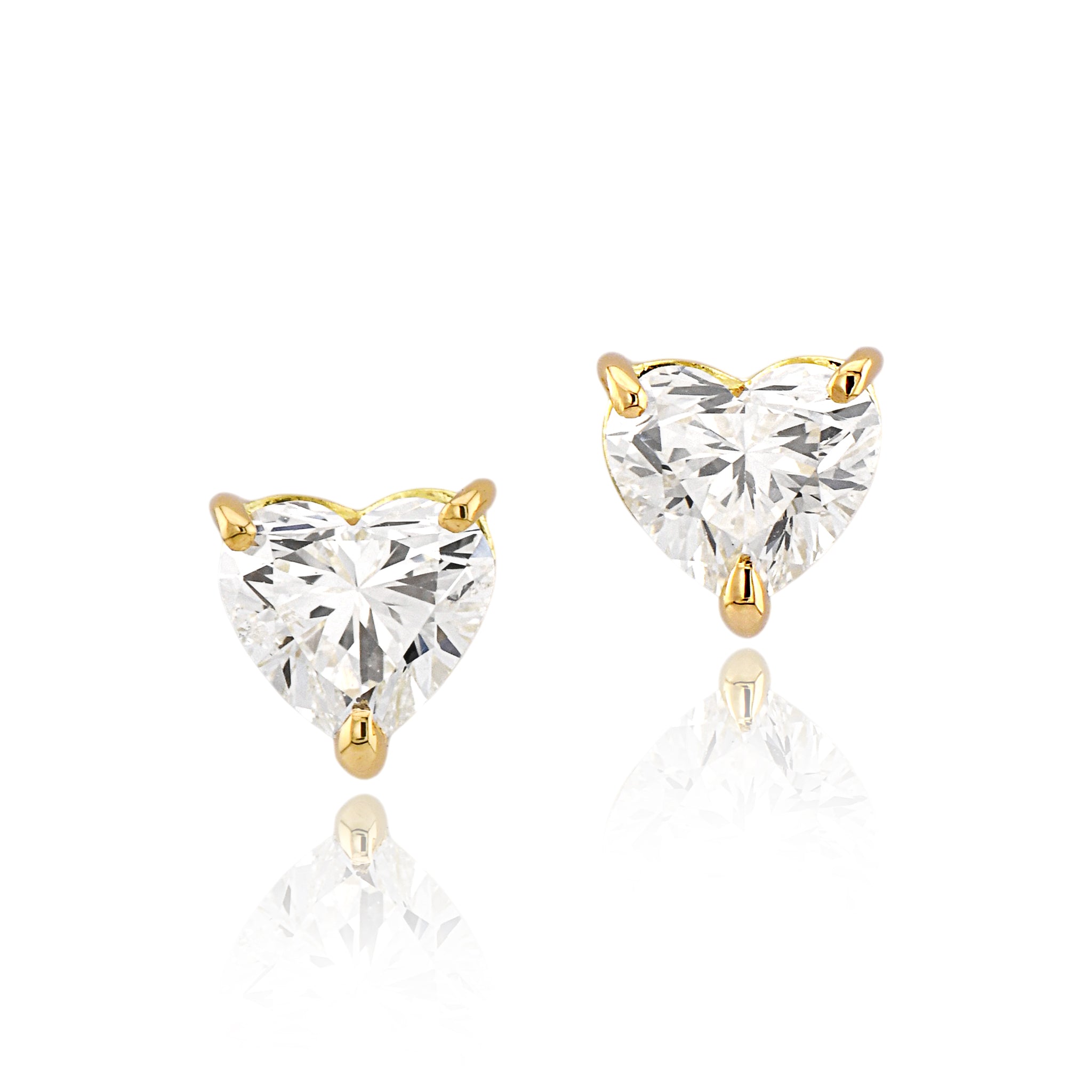 ハートシェイプ ダイヤモンド 合計0.47ct ダイヤ K18YG ピアス APP047K
