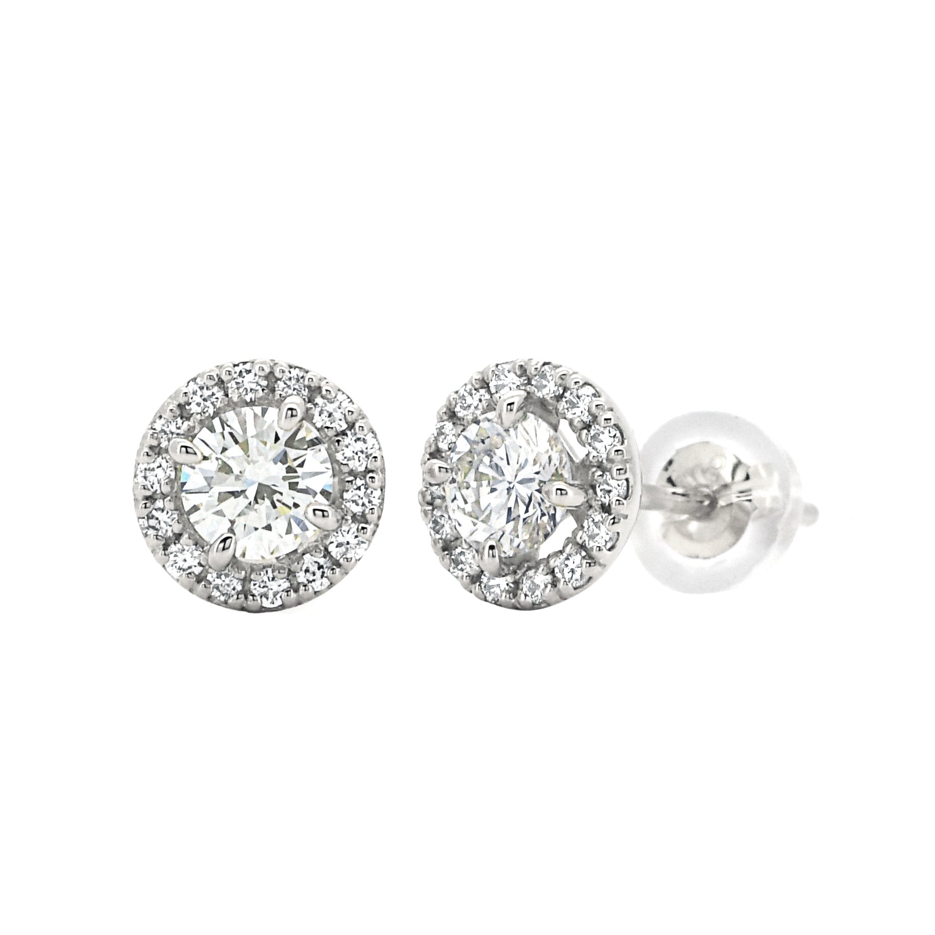 取り巻き ダイヤモンド ピアス 合計0.5ct K18YG Pt APS032C 鑑定書付き