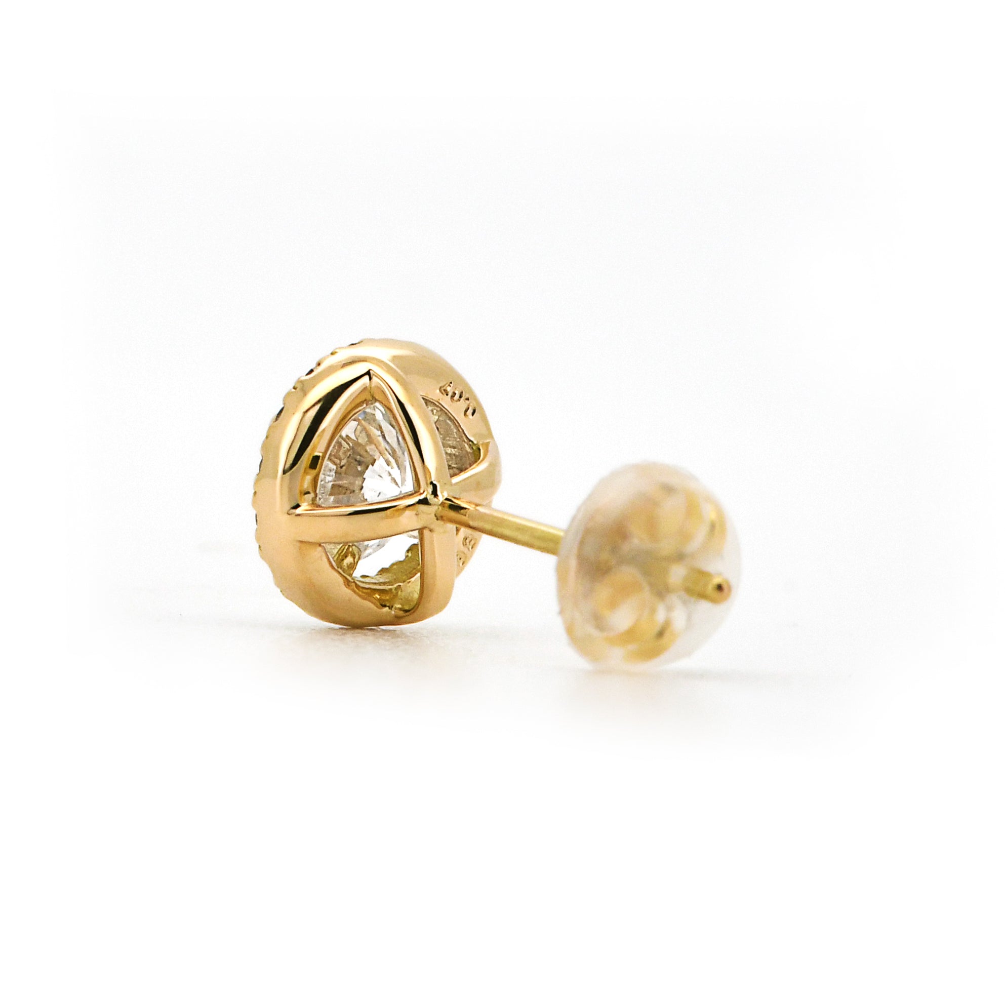 取り巻き ダイヤモンド ピアス 合計0.7ct K18YG Pt APS033C 鑑定書付き