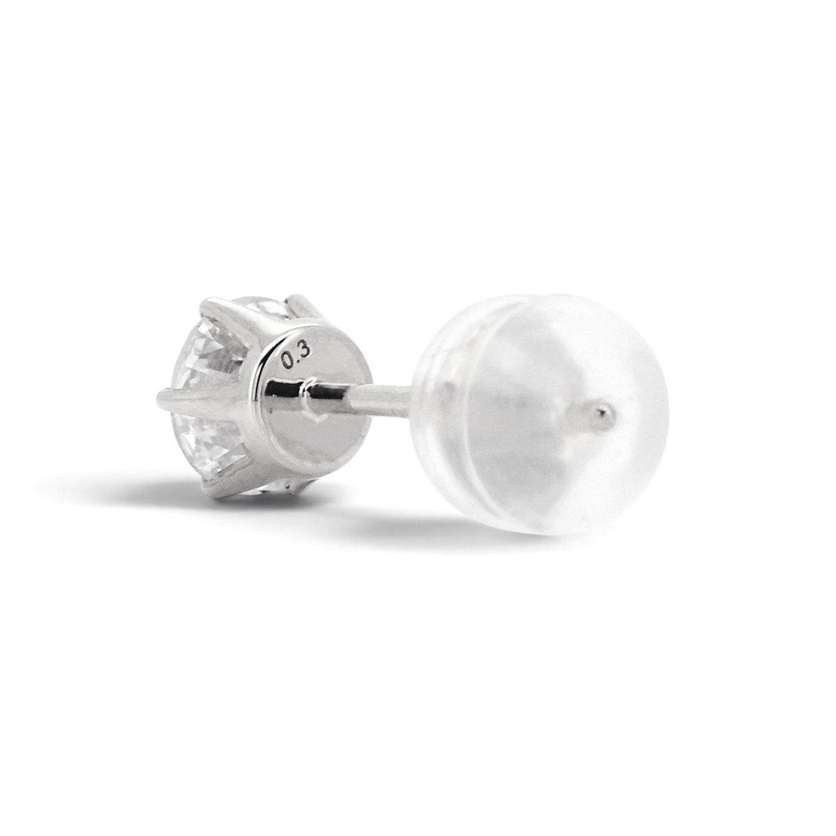 ダイヤモンド 一粒 ピアス 計0.60ct （ 片耳 0.30ct ） Pt900 プラチナ 6本爪 スタッド ピアス  0.3カラット APT052P