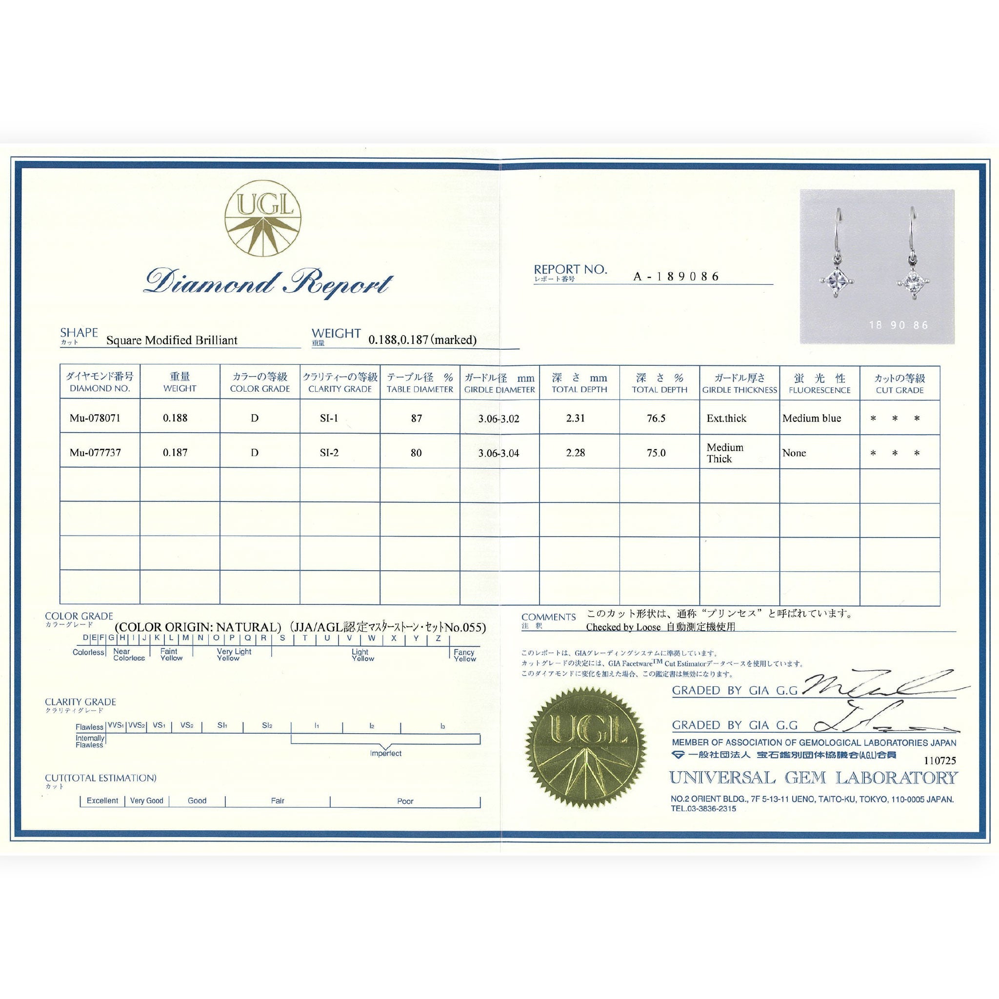 【クリスマス限定価格】【1点もの・鑑定書付き】Dカラー ダイヤモンド 合計0.37ct ダイヤ Pt ピアス APW031P