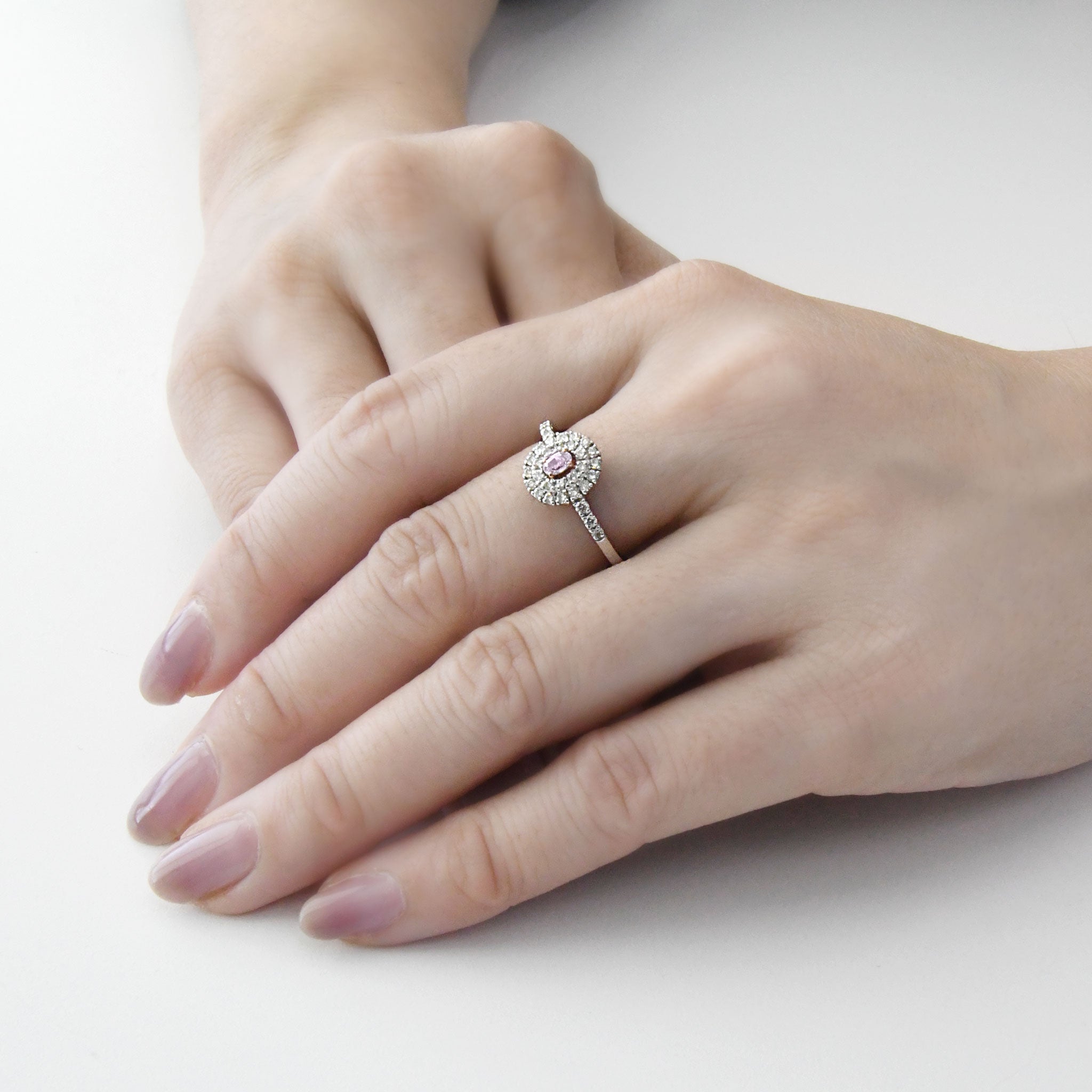 【1点もの・鑑定書付き】天然 ピンクダイヤモンド リング FANCY LIGHT PURPLE PINK Pt950 プラチナ ARC051P